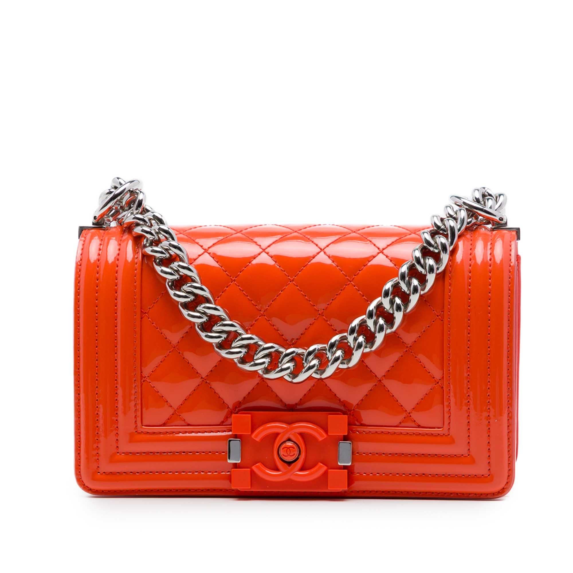 Chanel Small Quilted Patent and Acrylic Boy Flap