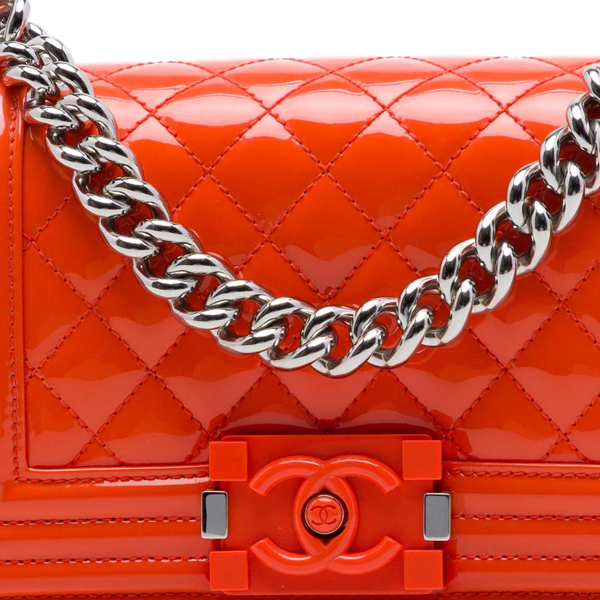 Chanel Small Quilted Patent and Acrylic Boy Flap