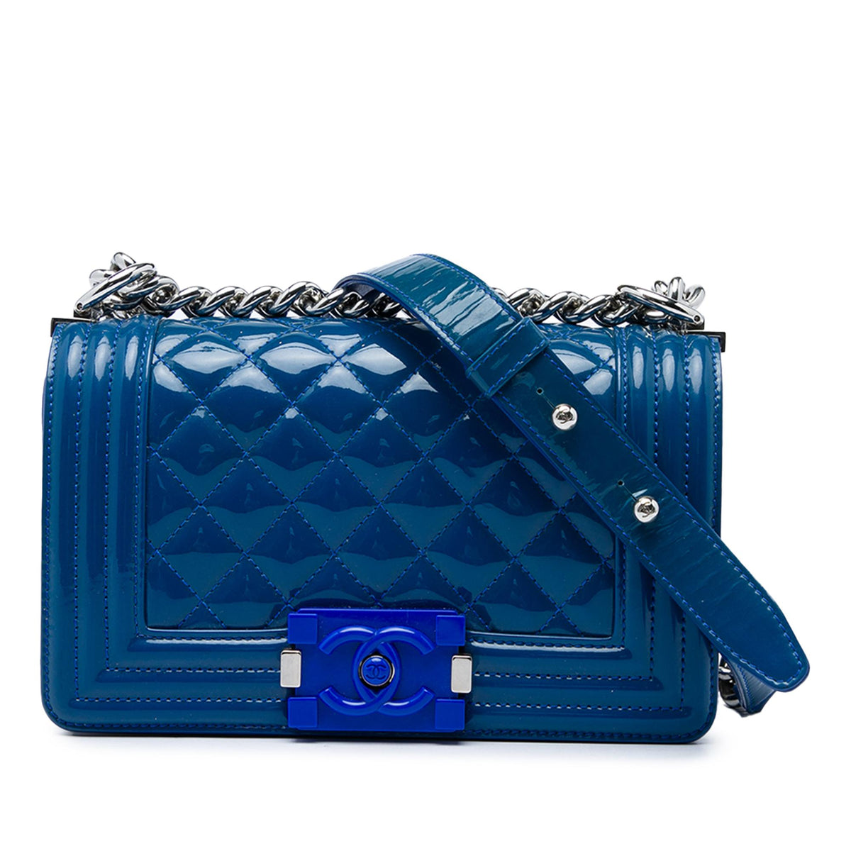 Chanel Small Quilted Patent and Acrylic Boy Flap