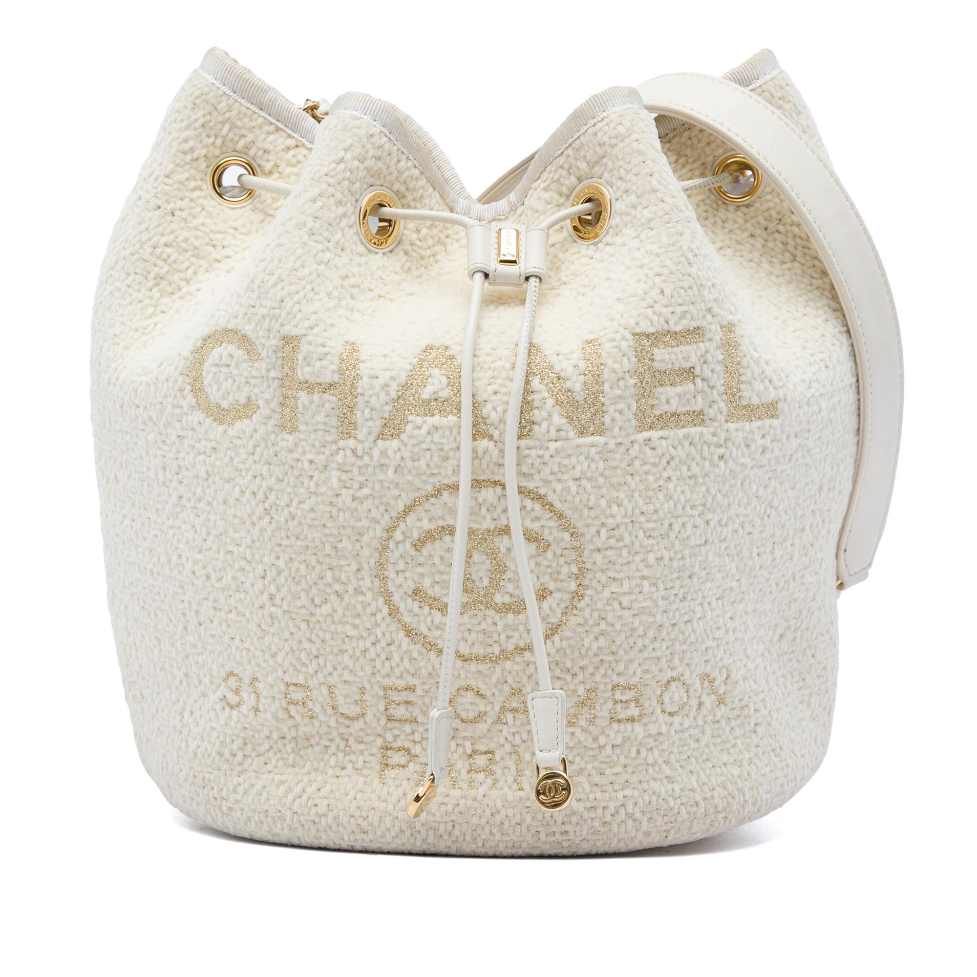 Chanel Small Tweed Deauville Drawstring Bucket Bag