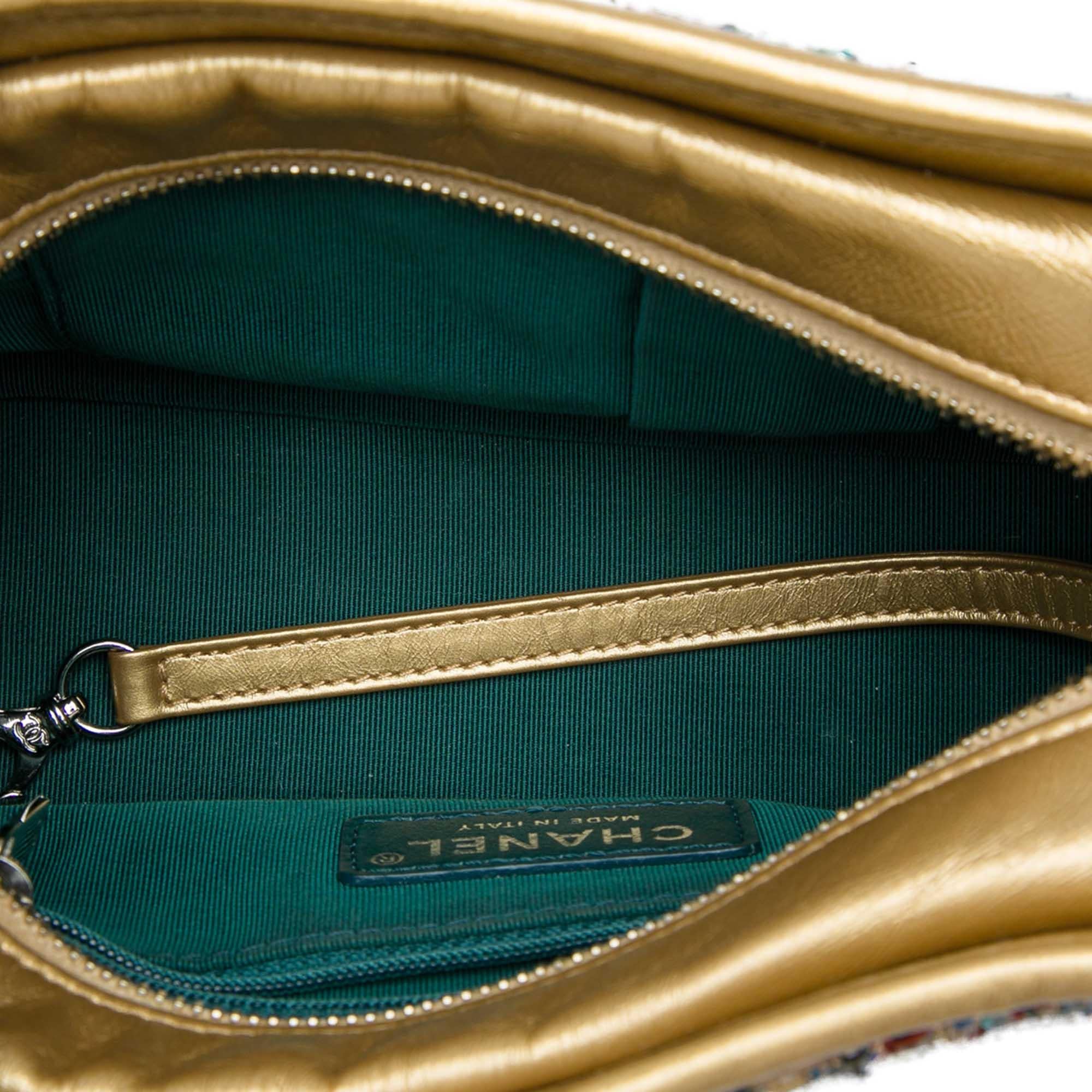 Chanel Small Tweed and Metallic Calfskin Gabrielle Crossbody