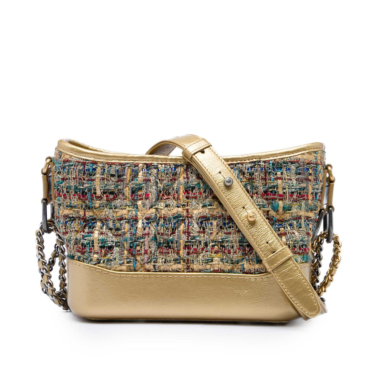 Chanel Small Tweed and Metallic Calfskin Gabrielle Crossbody