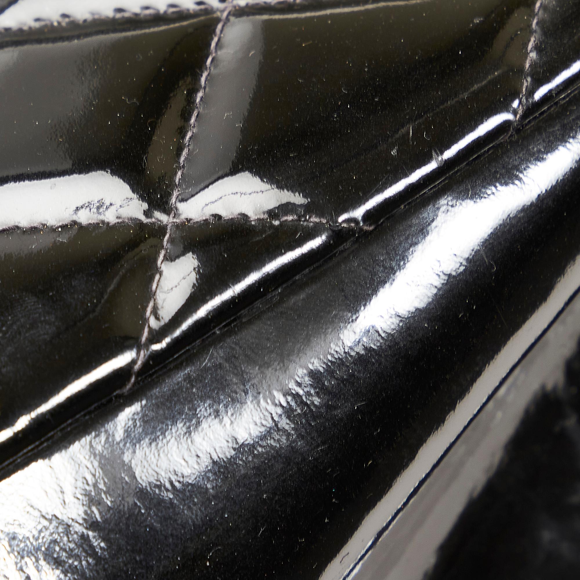 Chanel So Black Matelasse Patent Leather Single Flap Bag (SHG-XAF9hI)