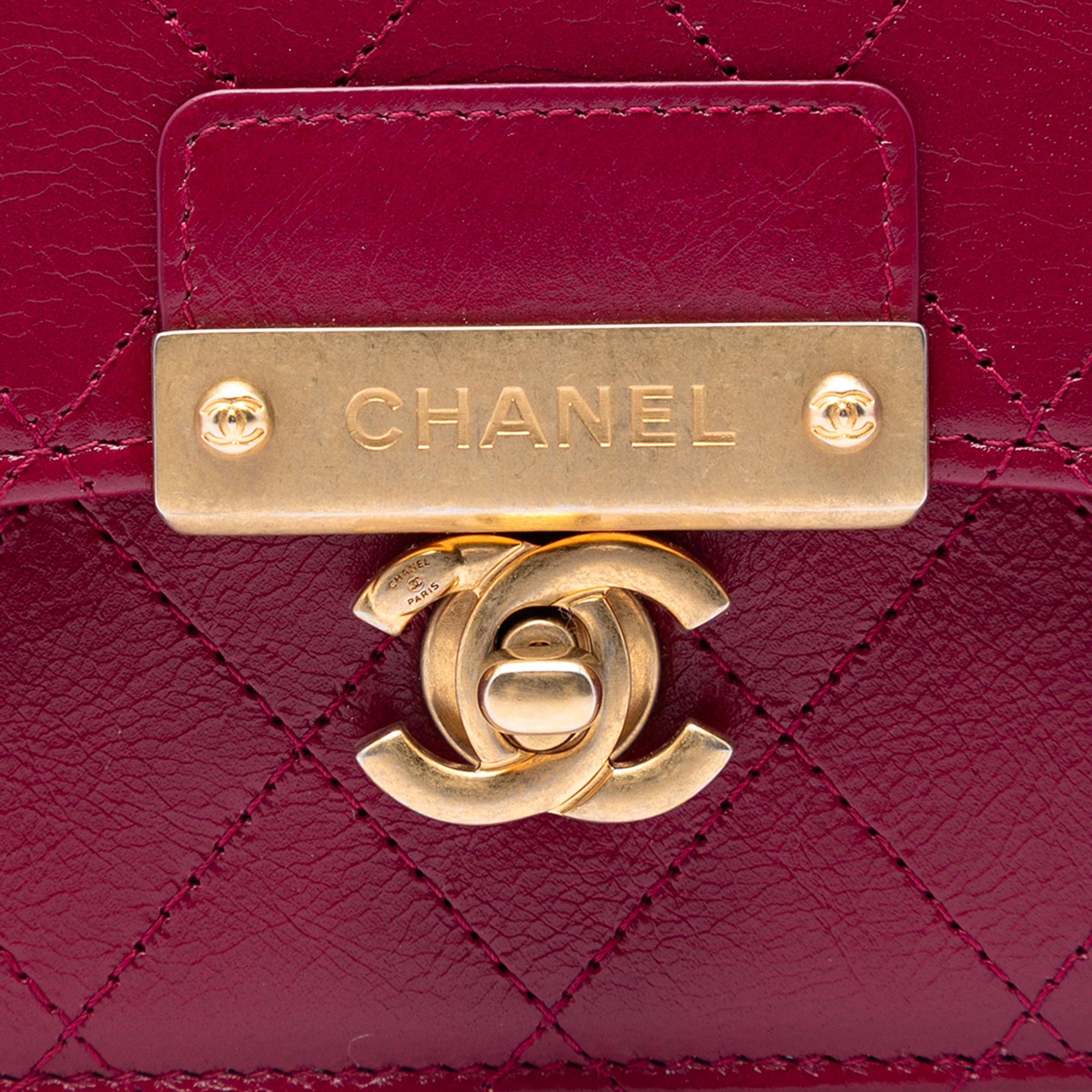 Chanel Stitched Goatskin Golden CC Wallet On Chain