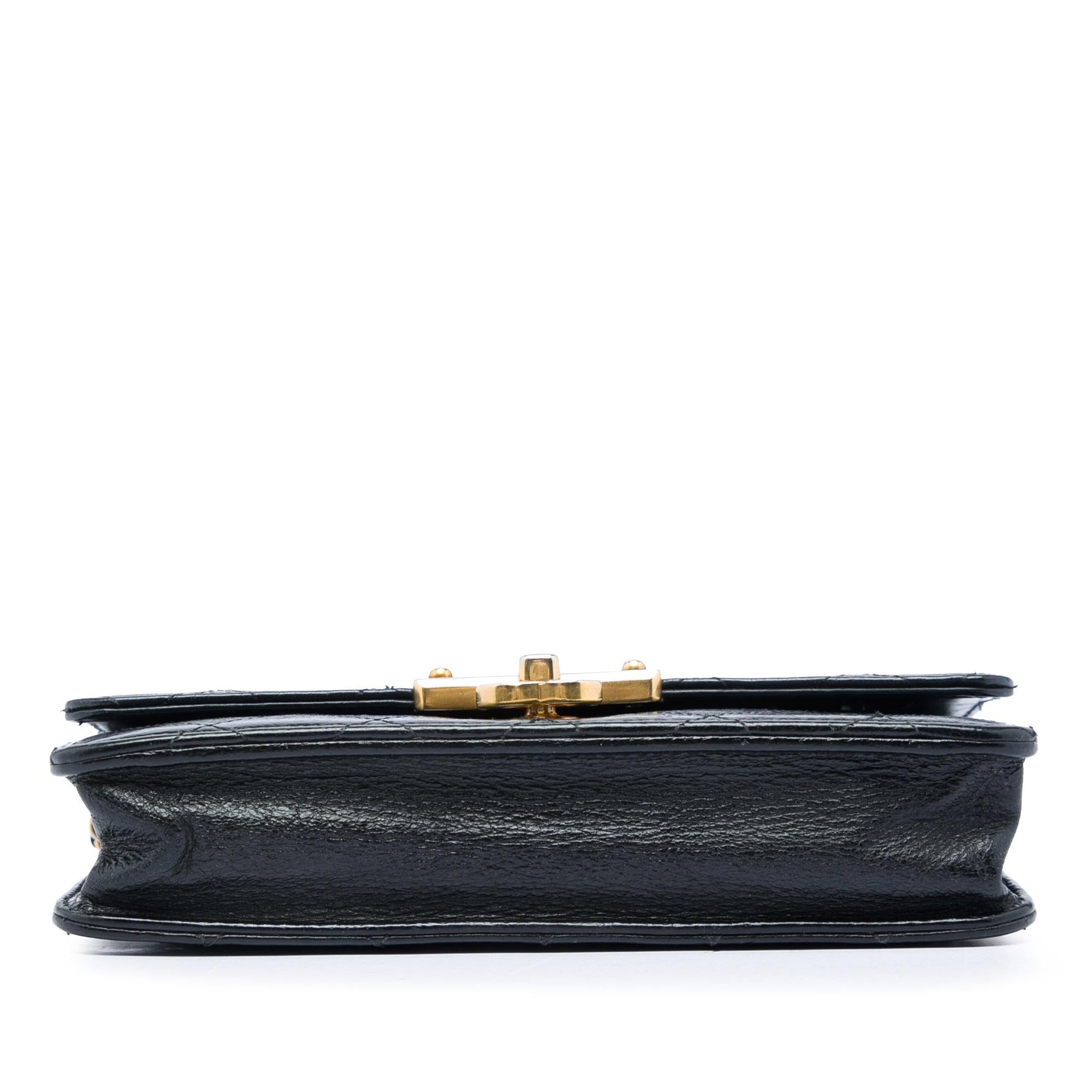 Chanel Stitched Goatskin Golden CC Wallet On Chain