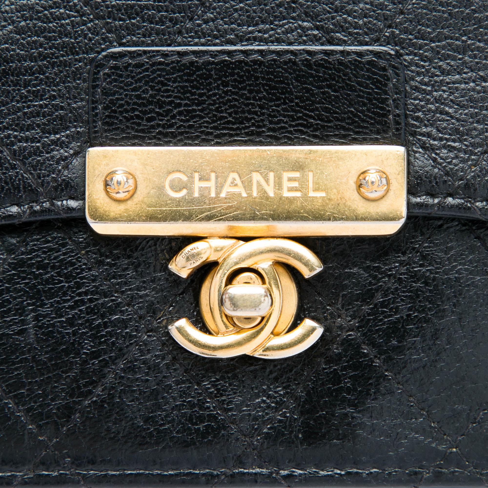 Chanel Stitched Goatskin Golden CC Wallet On Chain