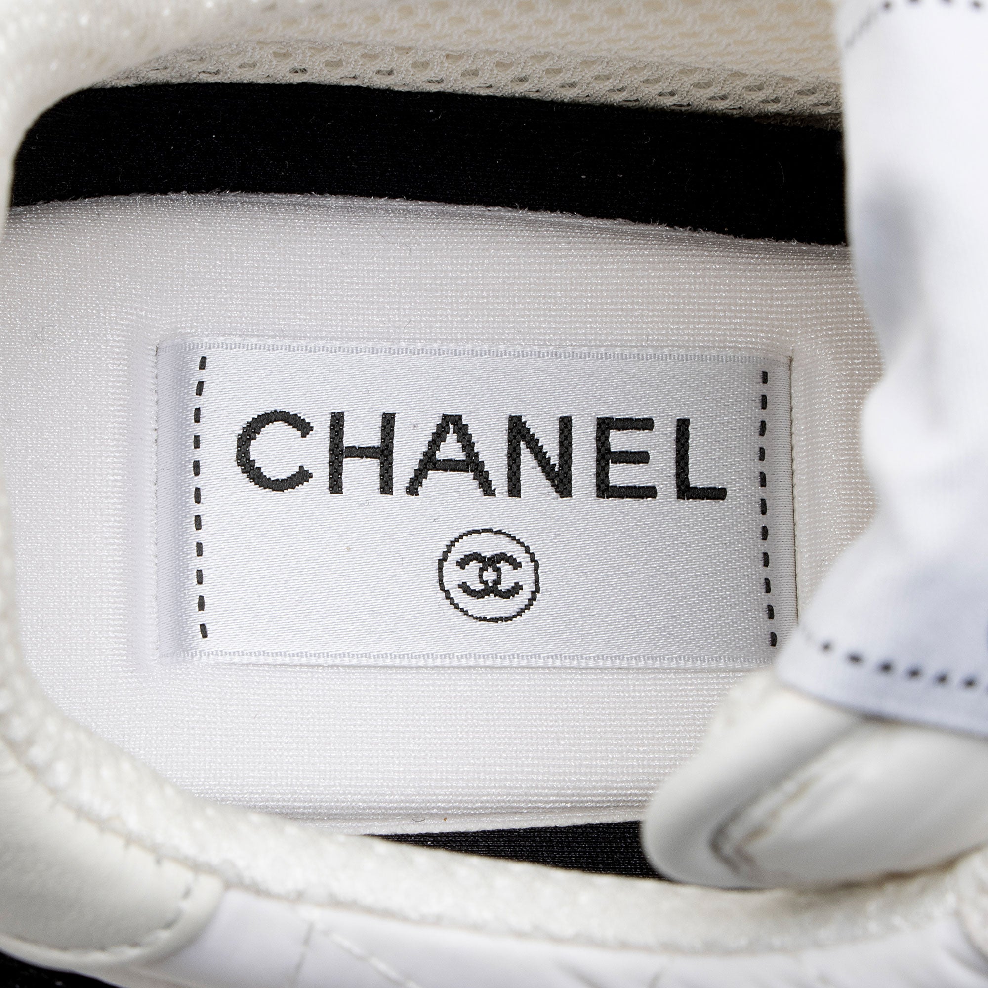 Chanel Suede Calfskin Quilted Fabric CC Sneakers - Size 8 / 38