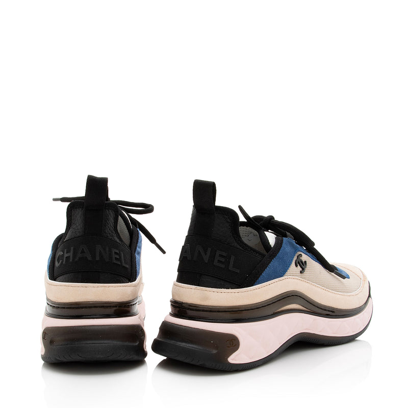 Chanel Mesh Suede Calfskin Sneakers
