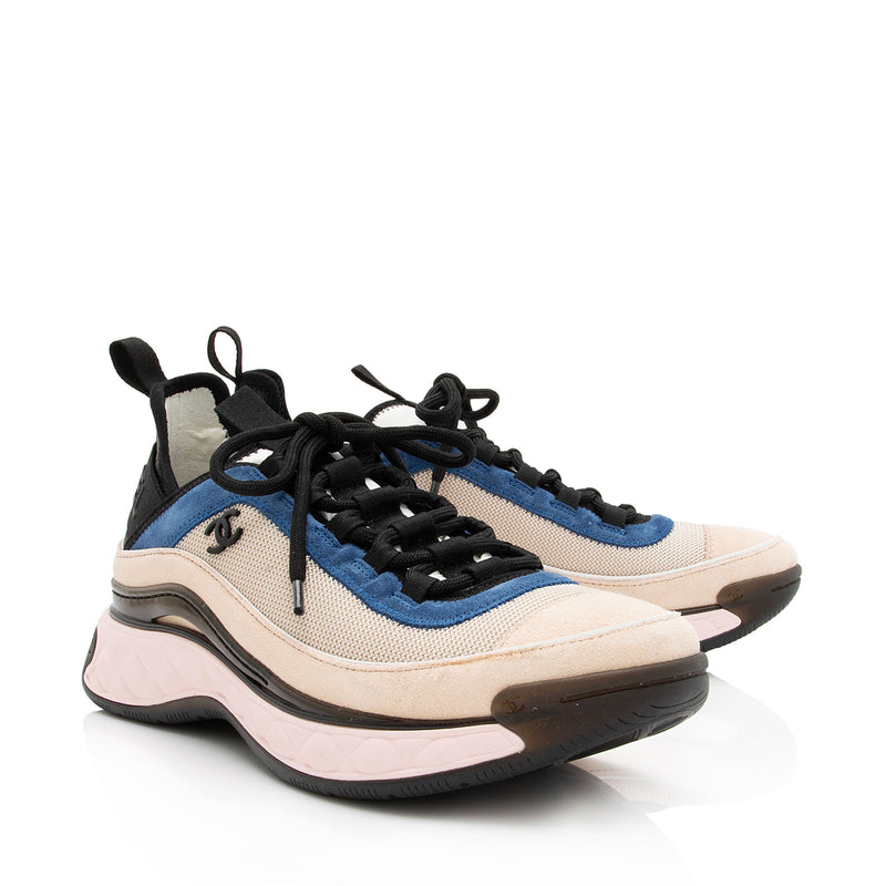 Chanel classic multicolor suede sneakers