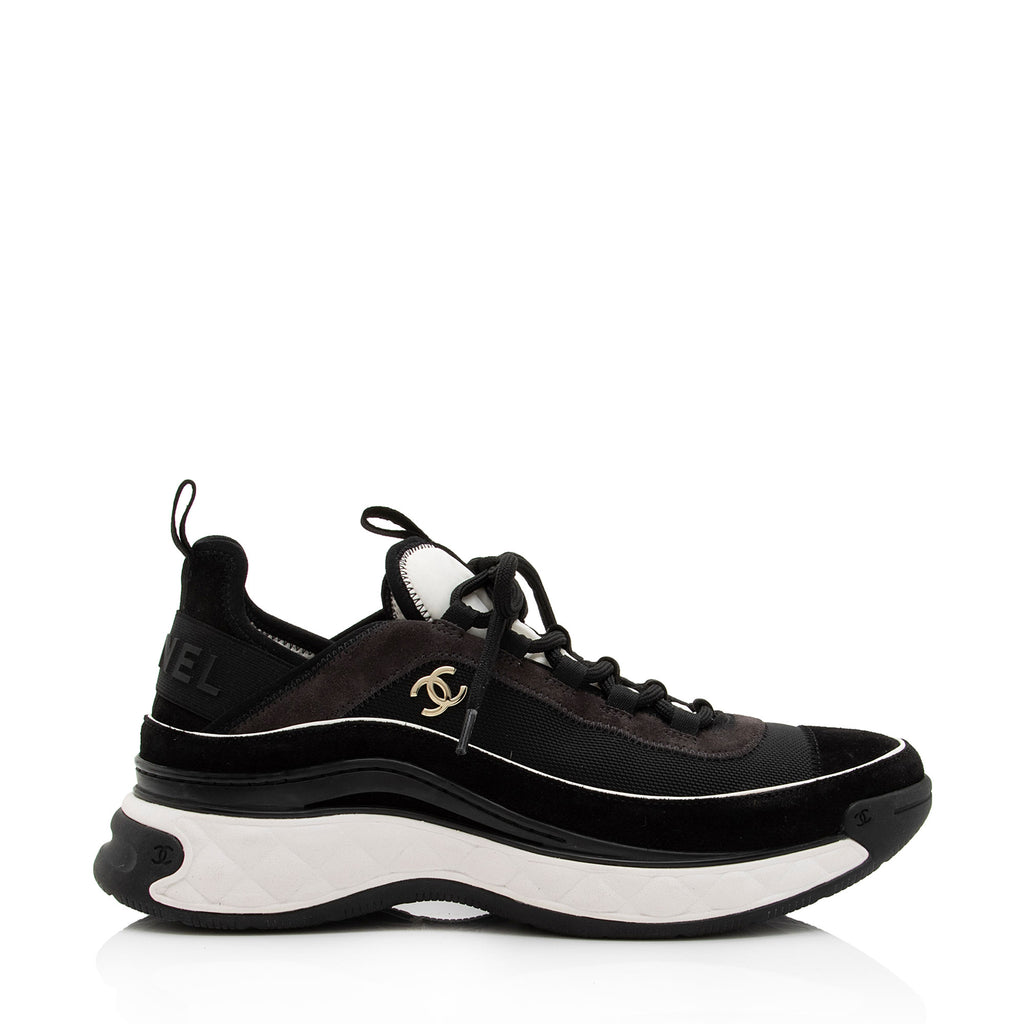 Chanel Suede Mesh CC Cap Toe Sneakers - Size 10.5 / 40.5 (SHF