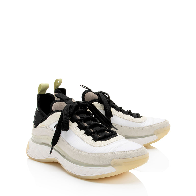 Chanel Suede Mesh CC Cap Toe Sneakers - Size 8 / 38 (SHF-MkFGm8)