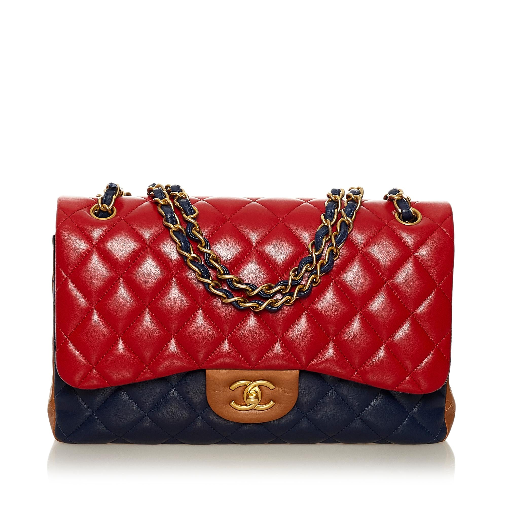 Chanel Tricolor Medium Classic Double Flap bag (SHG-B078YB)