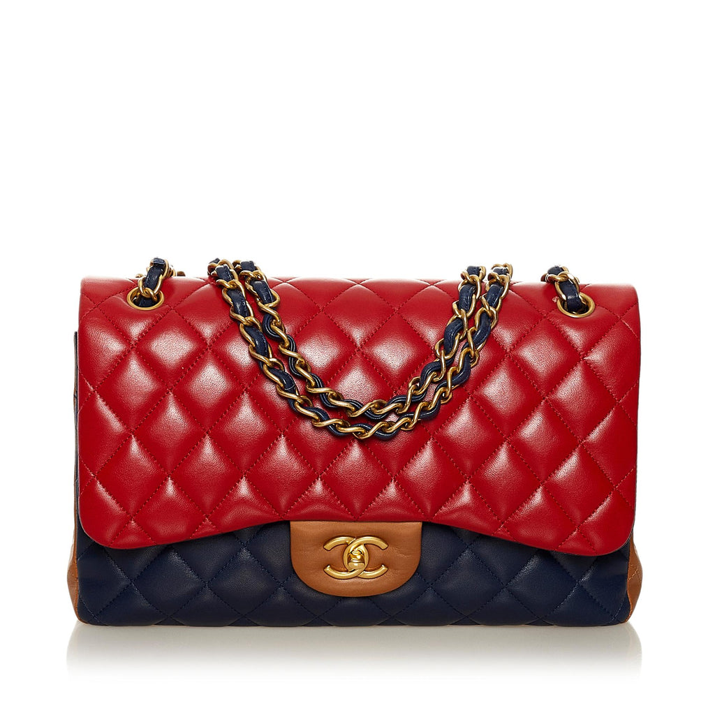Chanel Tricolor Medium Classic Double Flap bag (SHG-B078YB)