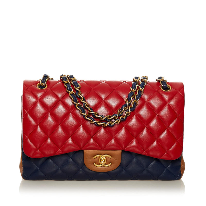 Chanel Tricolor Medium Classic Double Flap bag (SHG-B078YB) – LuxeDH