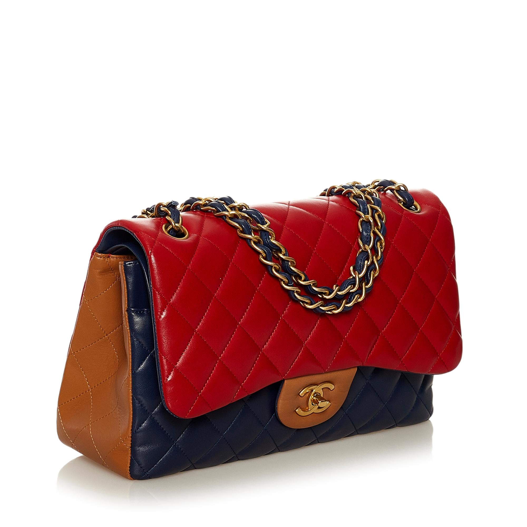 Chanel Tricolor Medium Classic Double Flap bag (SHG-B078YB)