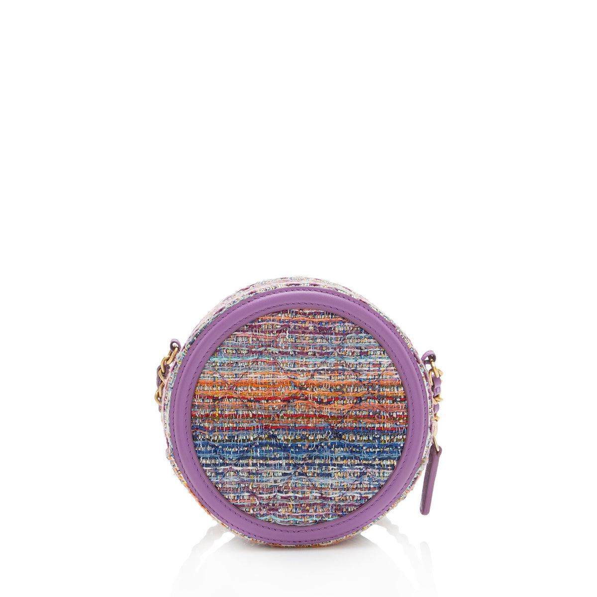 Chanel Tweed CC Filigree Round Clutch with Chain