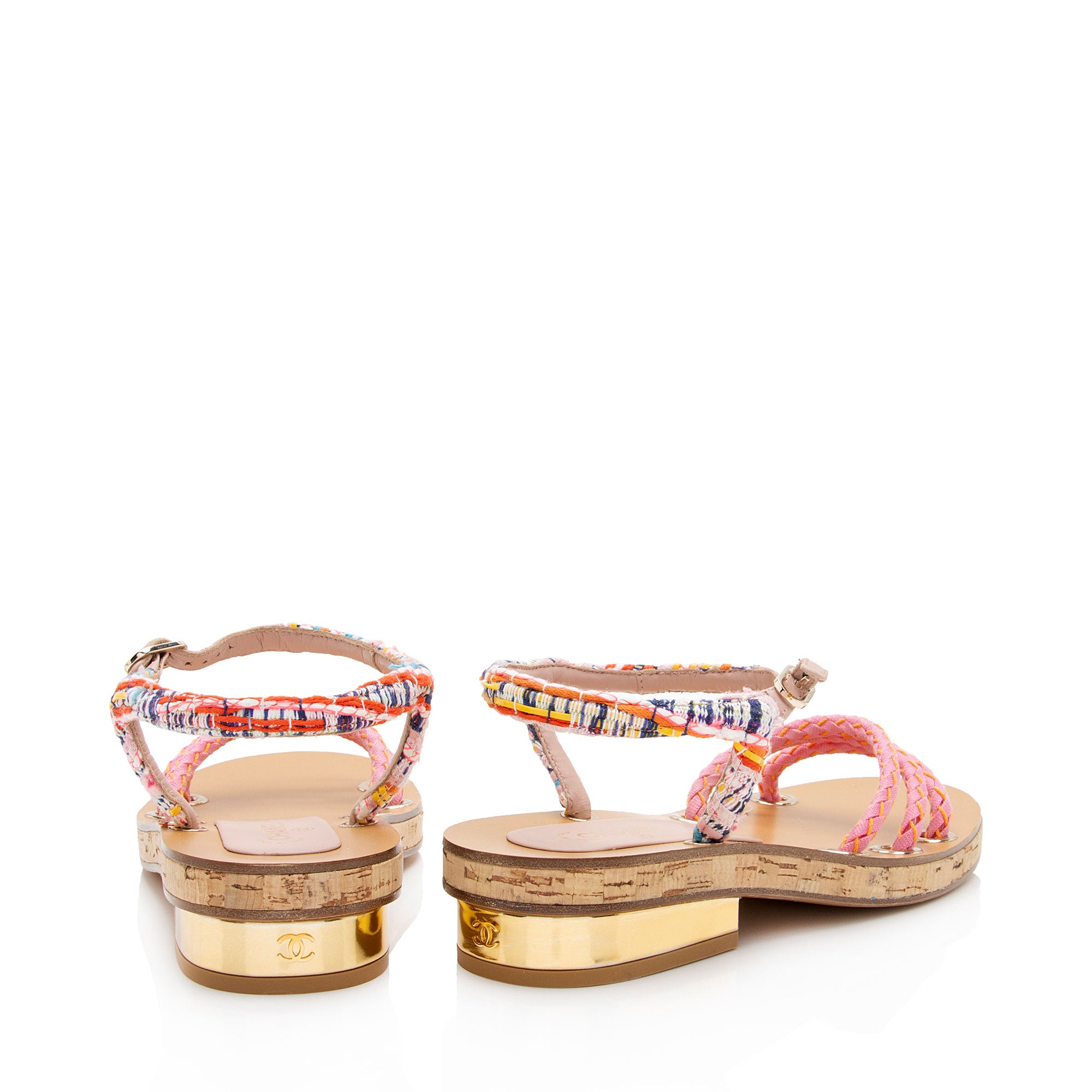 Chanel Tweed Braided Sandals - Size 8.5 / 38.5 (SHF-XCc1iz)