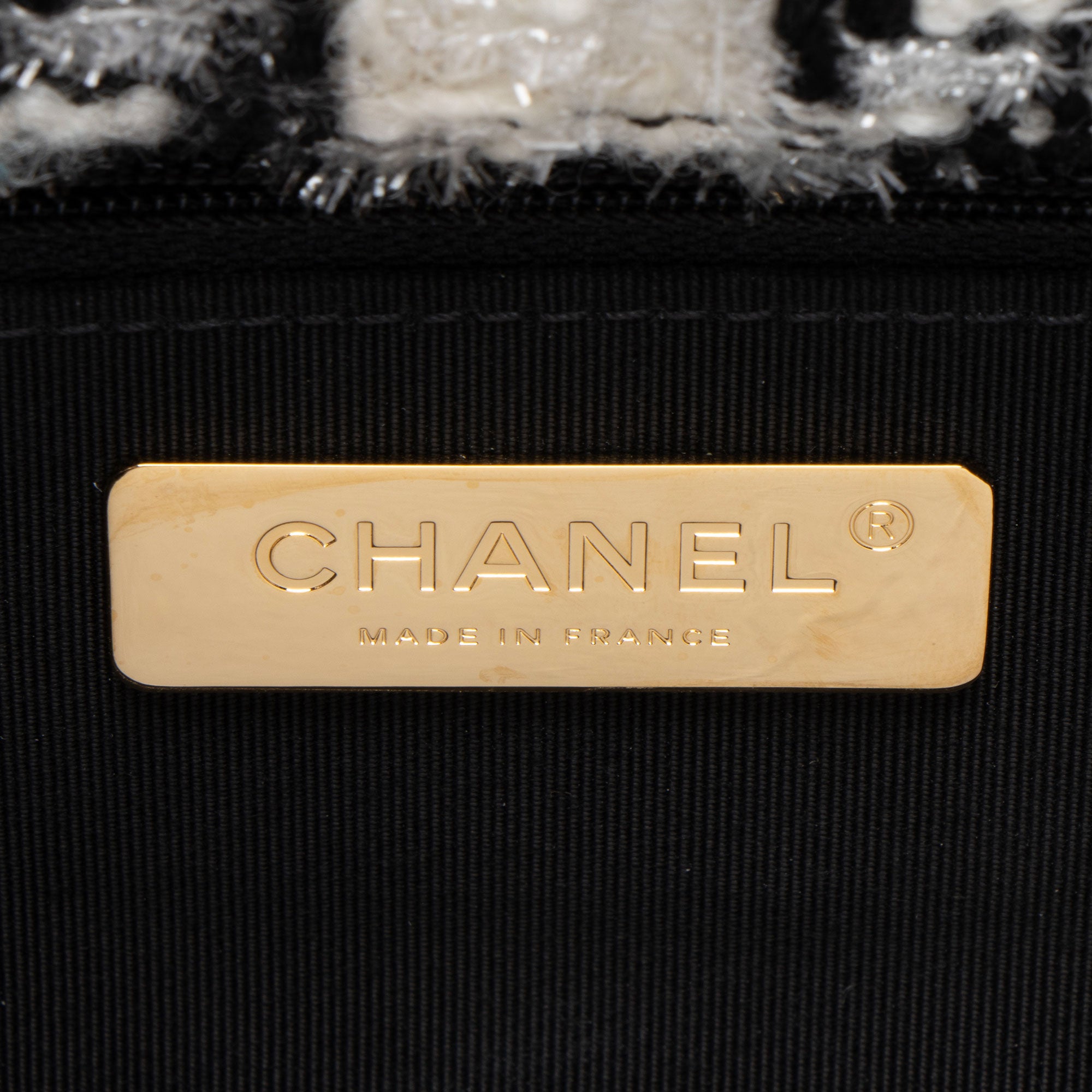 Chanel Tweed Houndstooth 19 Large Flap Shoulder Bag