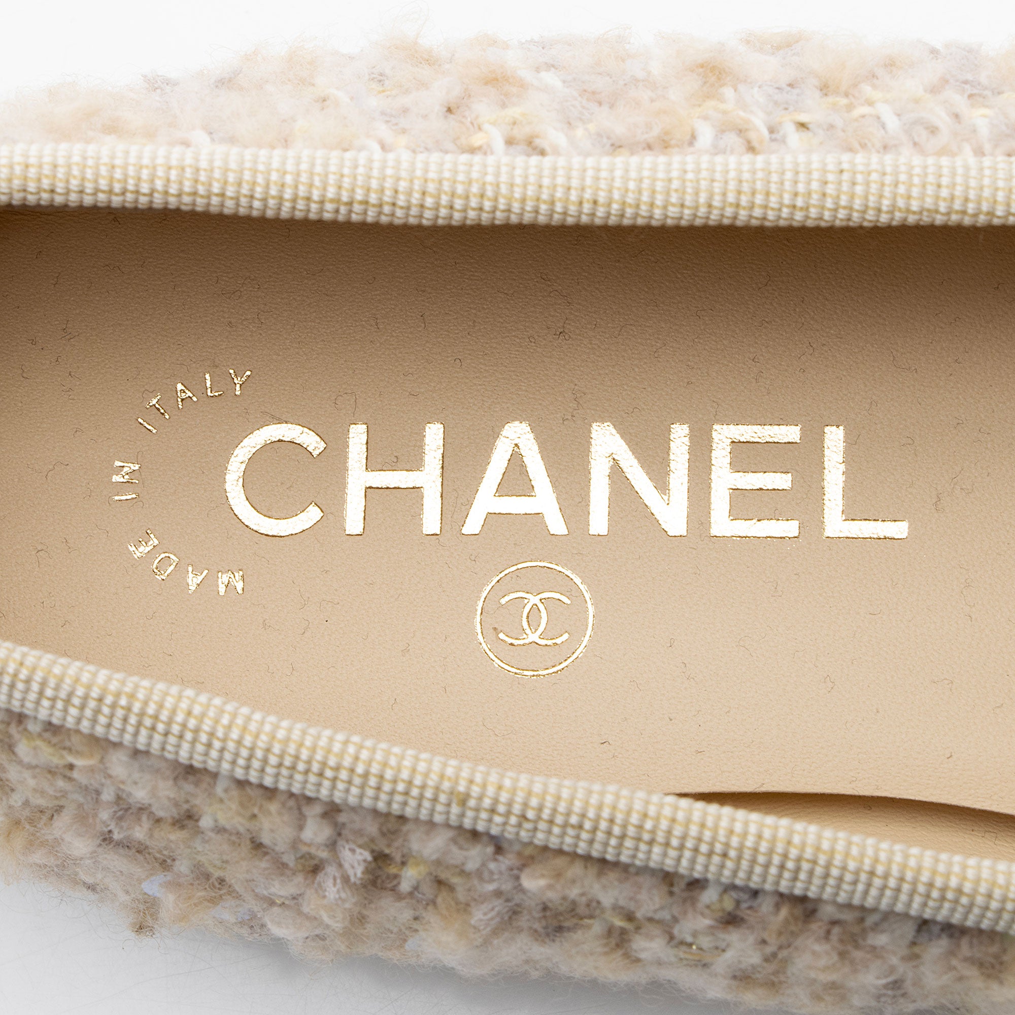 Chanel Tweed Sequin Cap Toe Ballet Flats - Size 9 / 39