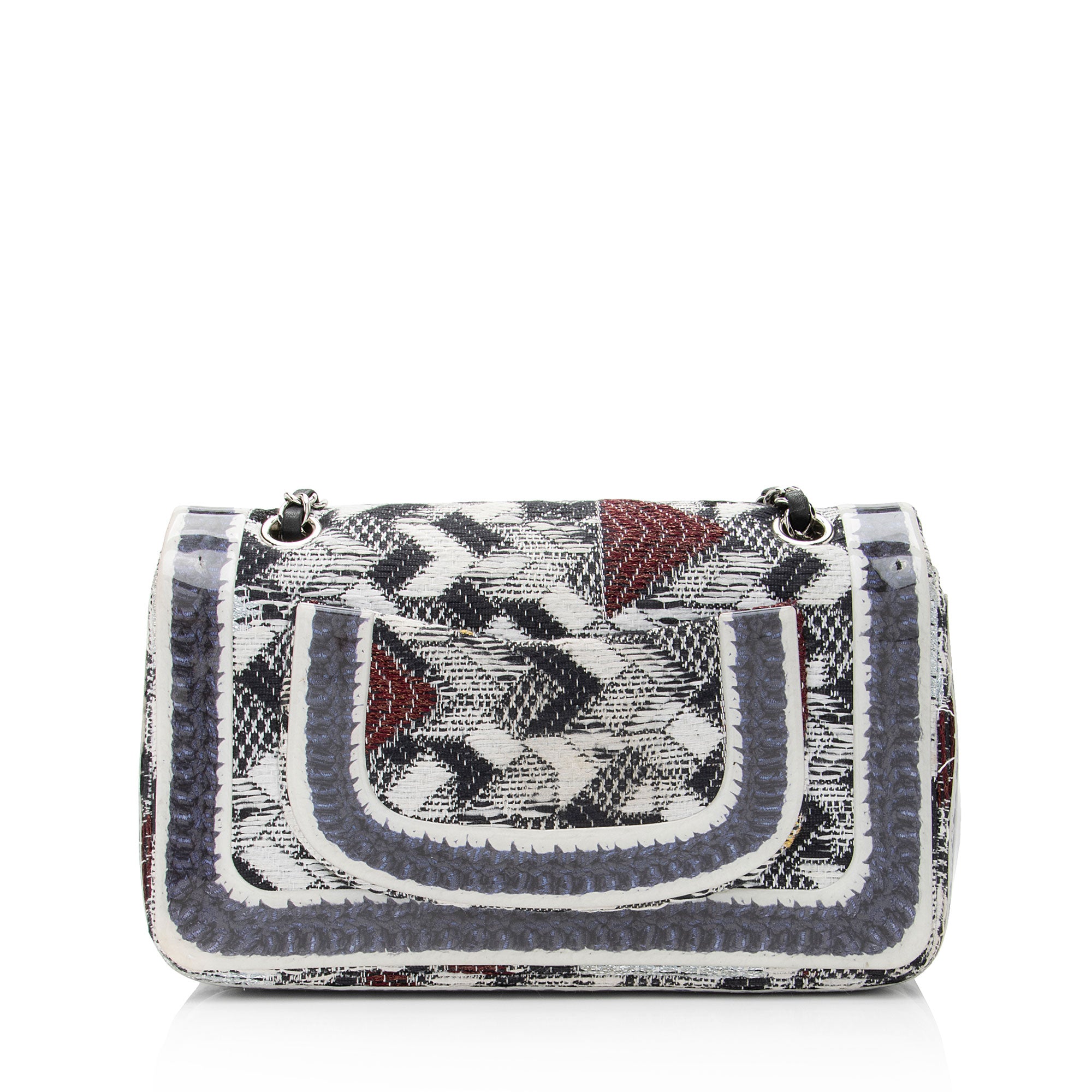 Chanel Tweed Silicone Medium Double Flap Bag