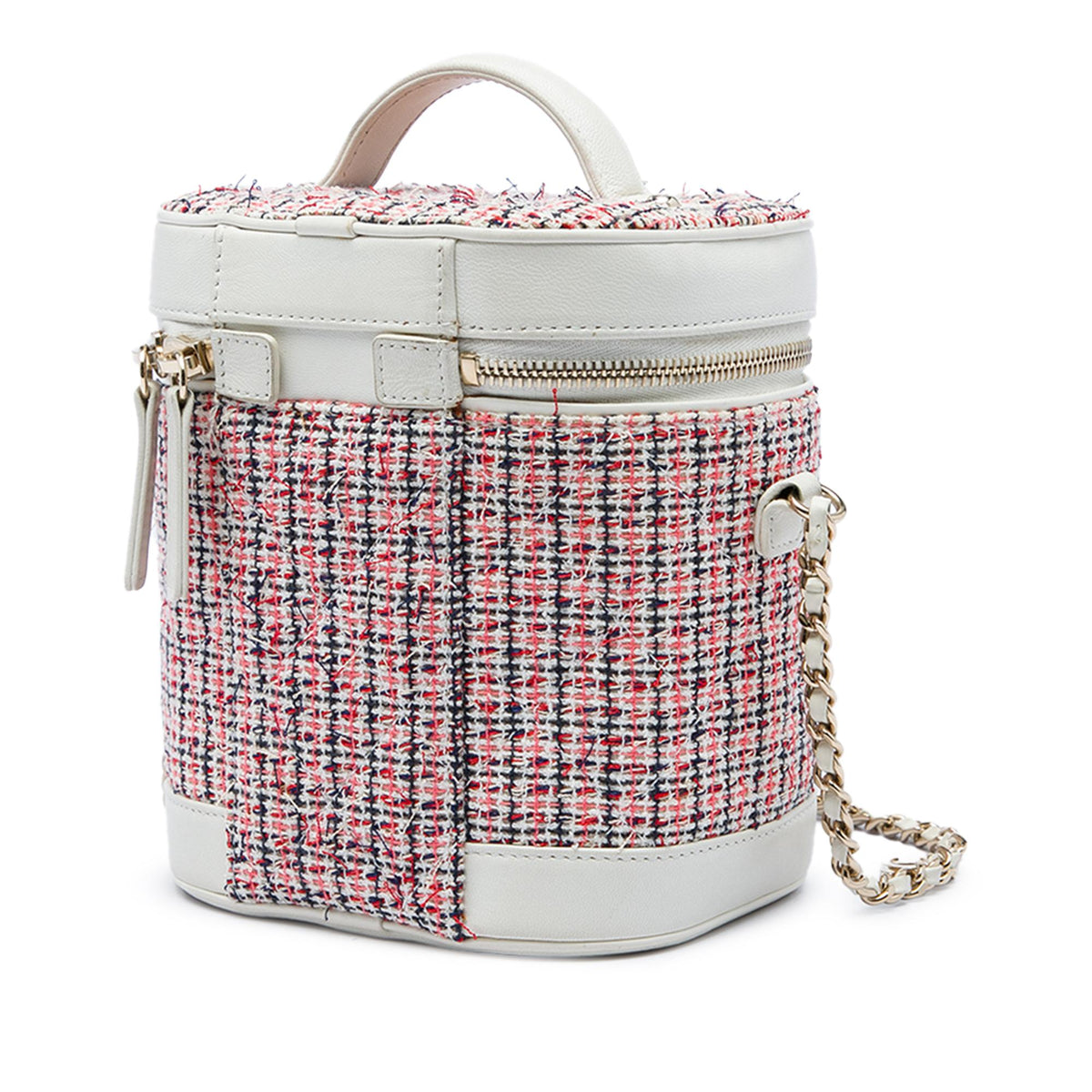 Chanel Tweed and Lambskin CC Vanity Case