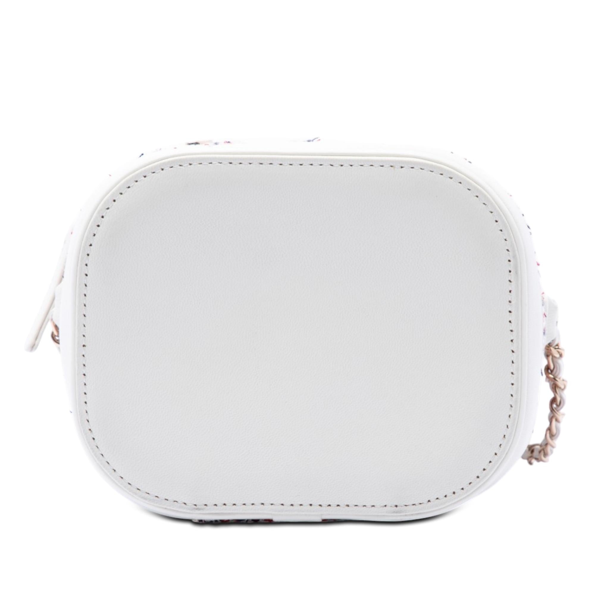 Chanel Tweed and Lambskin Vanity Cosmetic Case