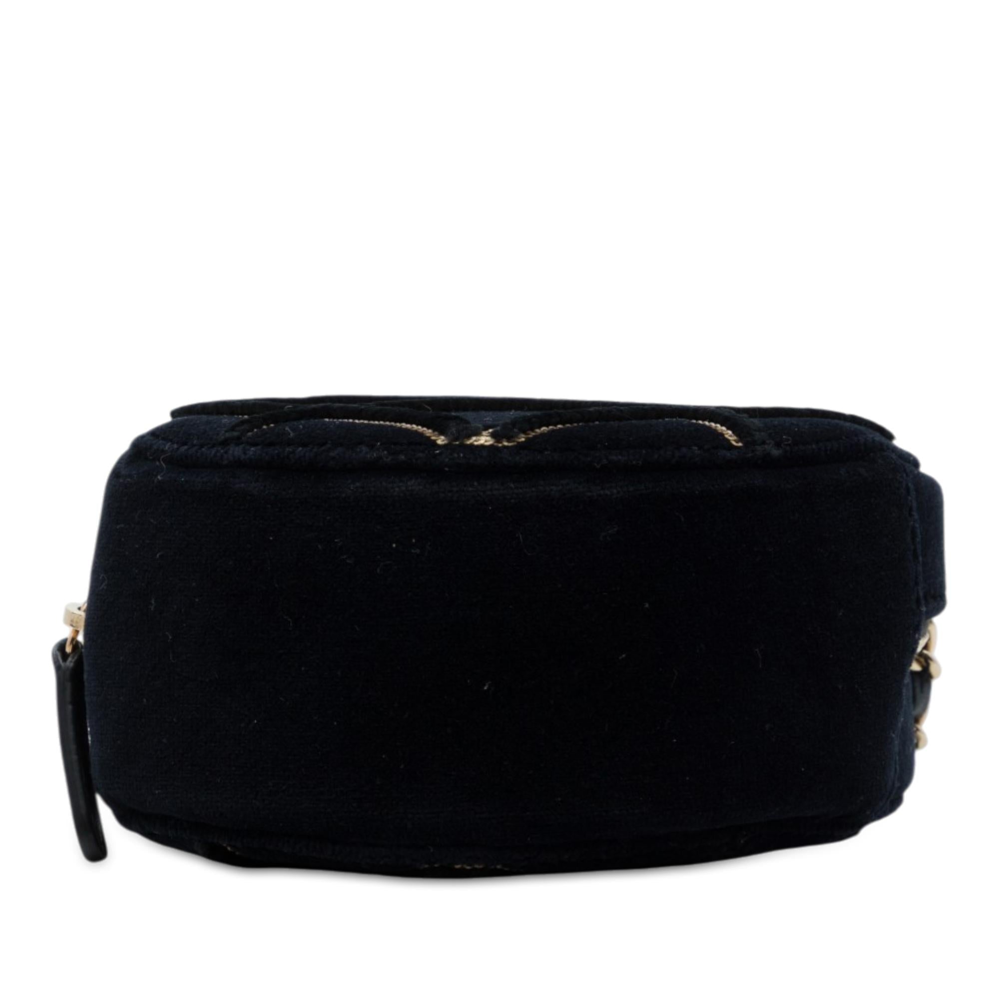 Chanel Velvet Pearl Sequin Round Crossbody