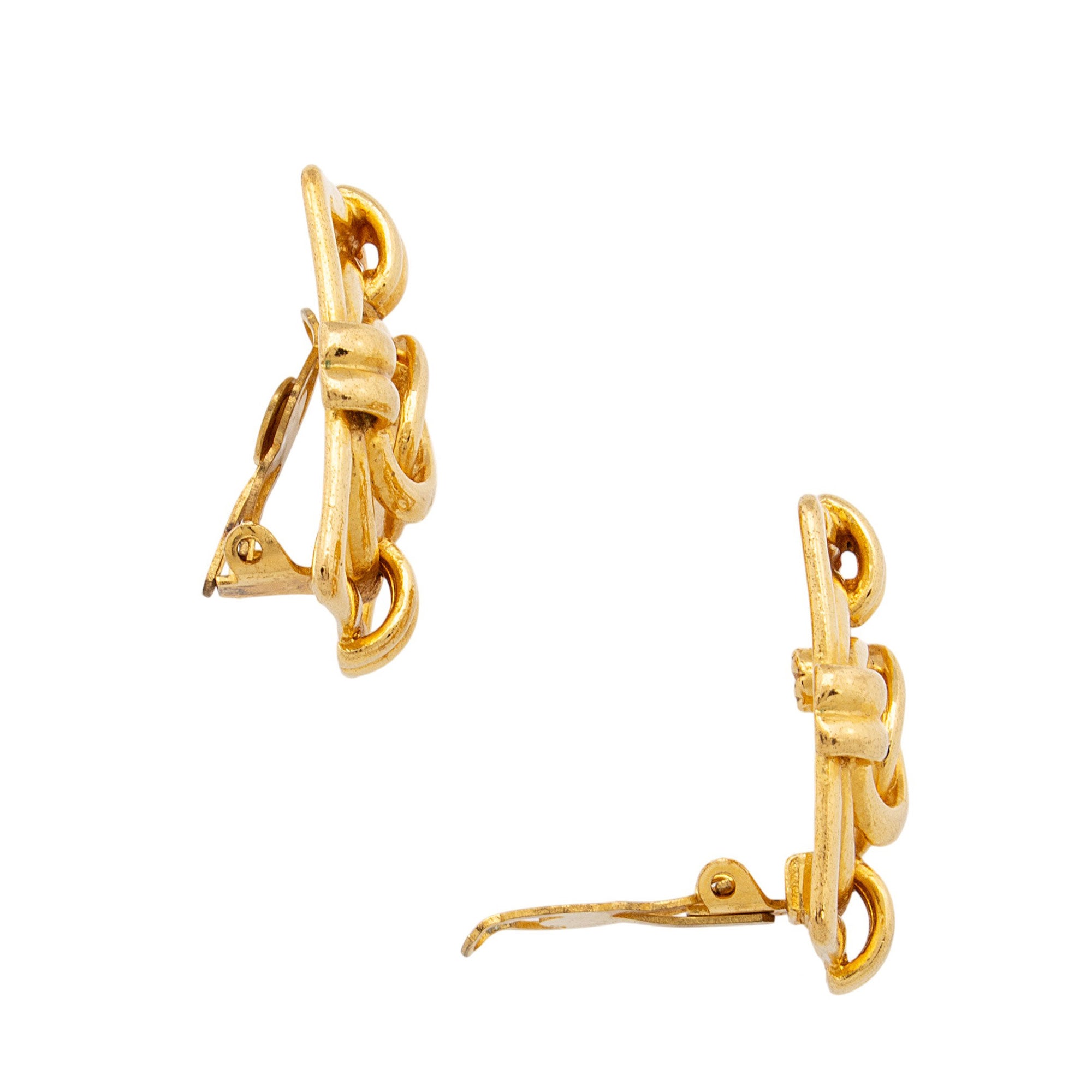 Chanel Vintage CC Square Clip On Earrings