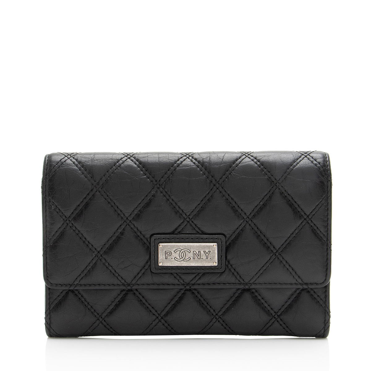 Chanel Vintage Calfskin Paris New York Flap Wallet