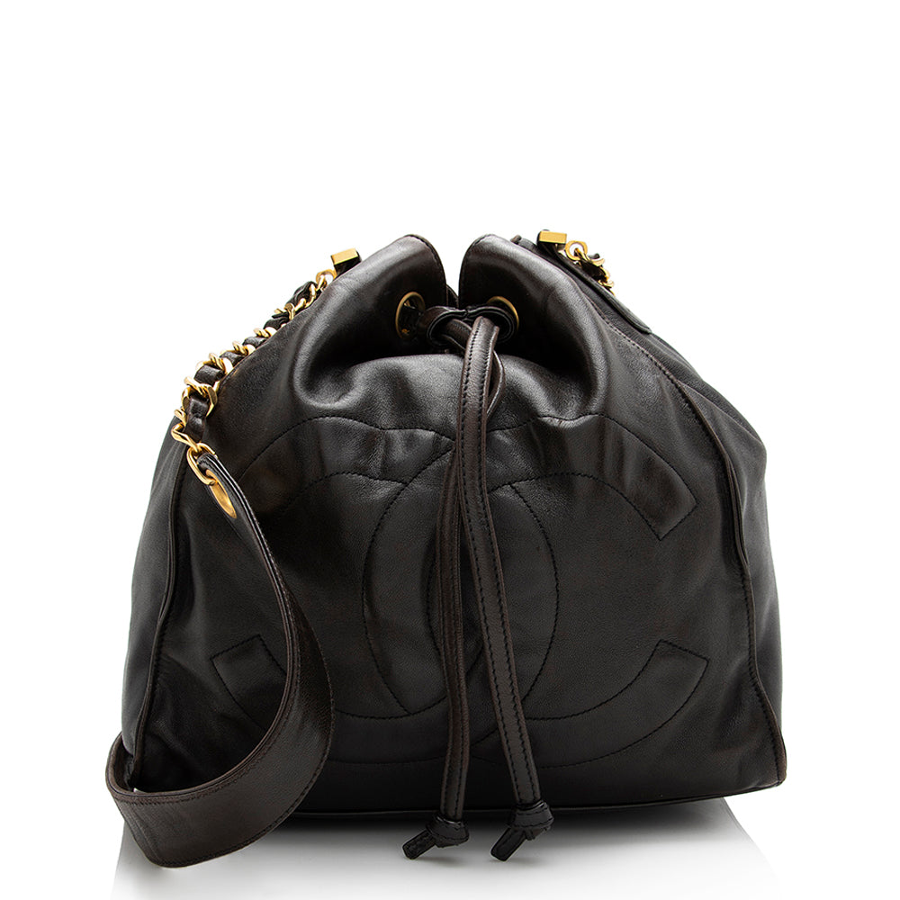 Chanel Vintage Lambskin Timeless CC Drawstring Bucket Bag (SHF-21271)