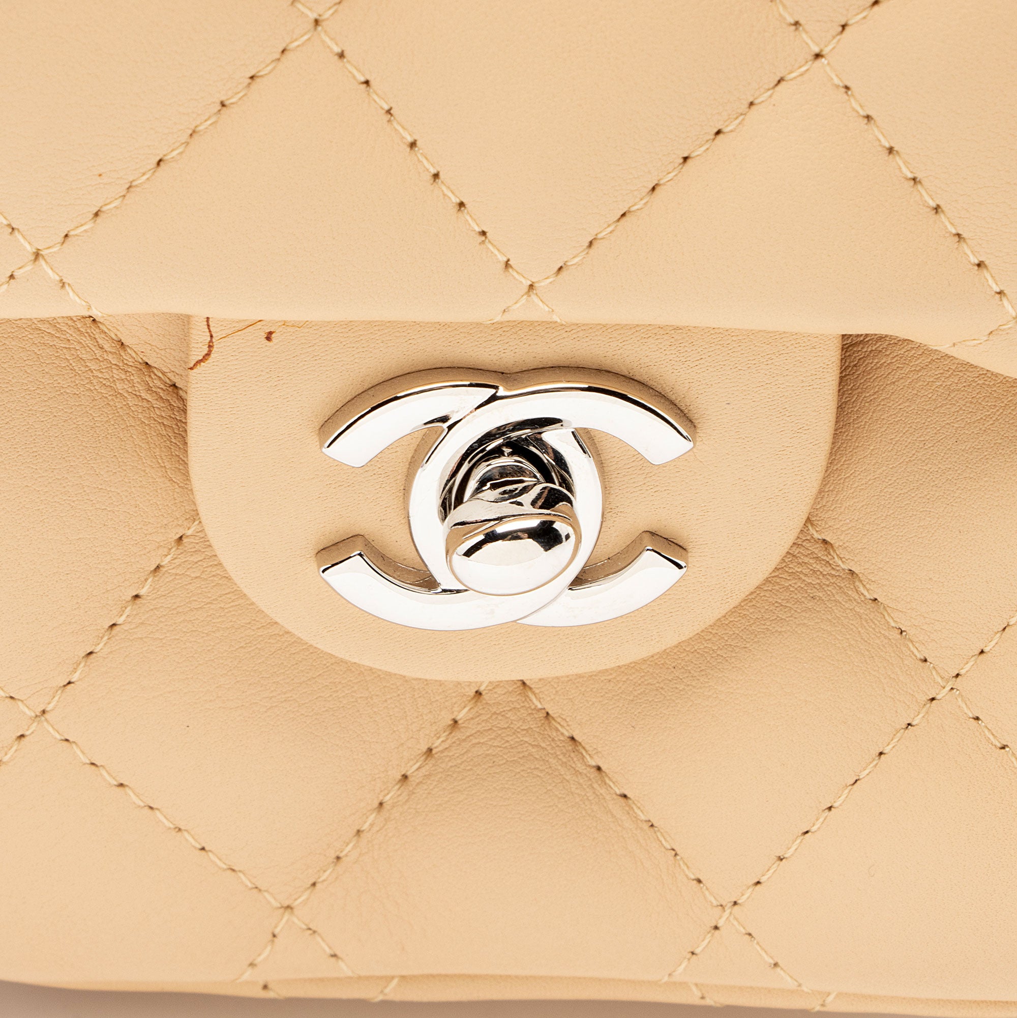 Chanel Vintage Lambskin Ligne Cambon Mini Reporter Satchel