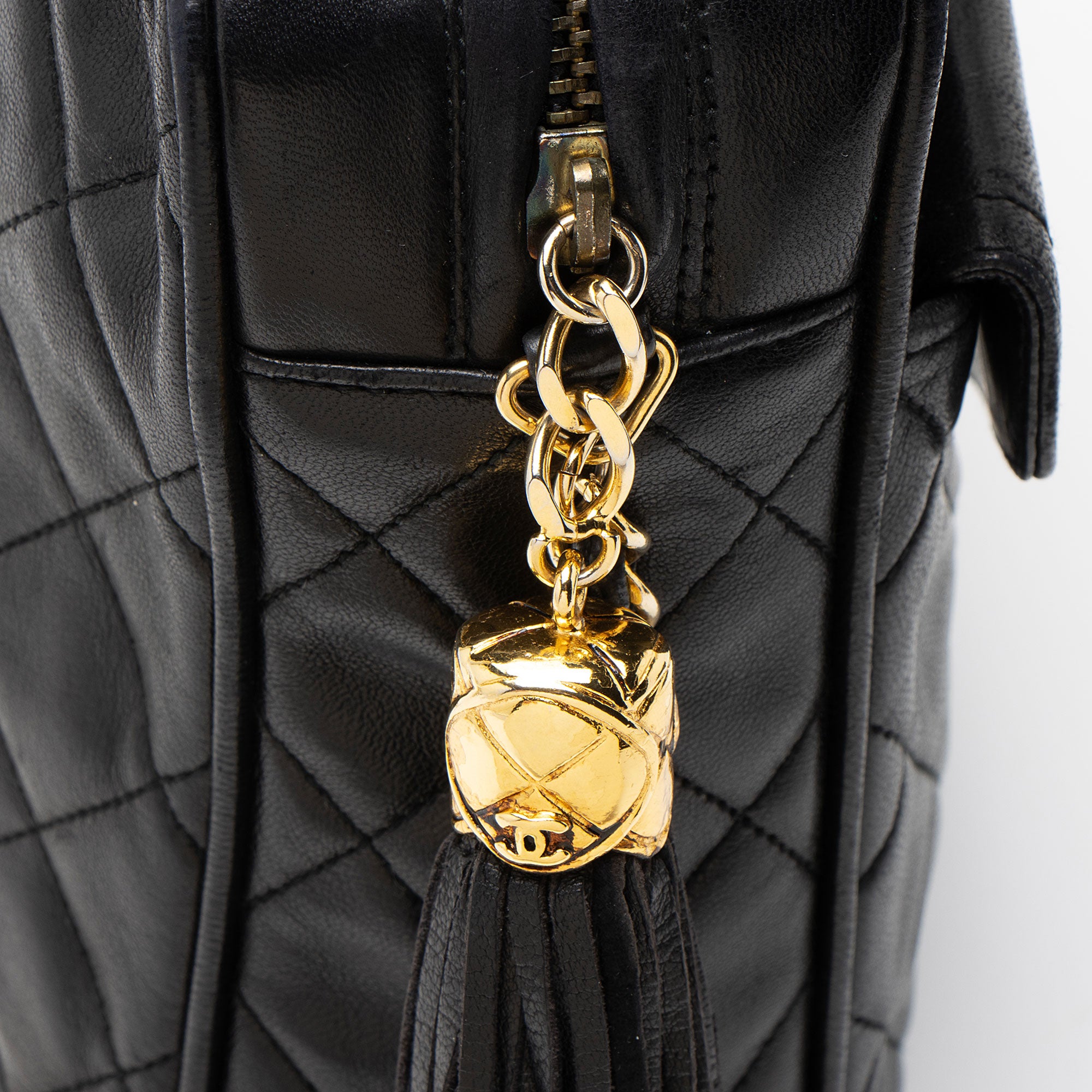 Chanel Vintage Lambskin Tassel Camera Bag