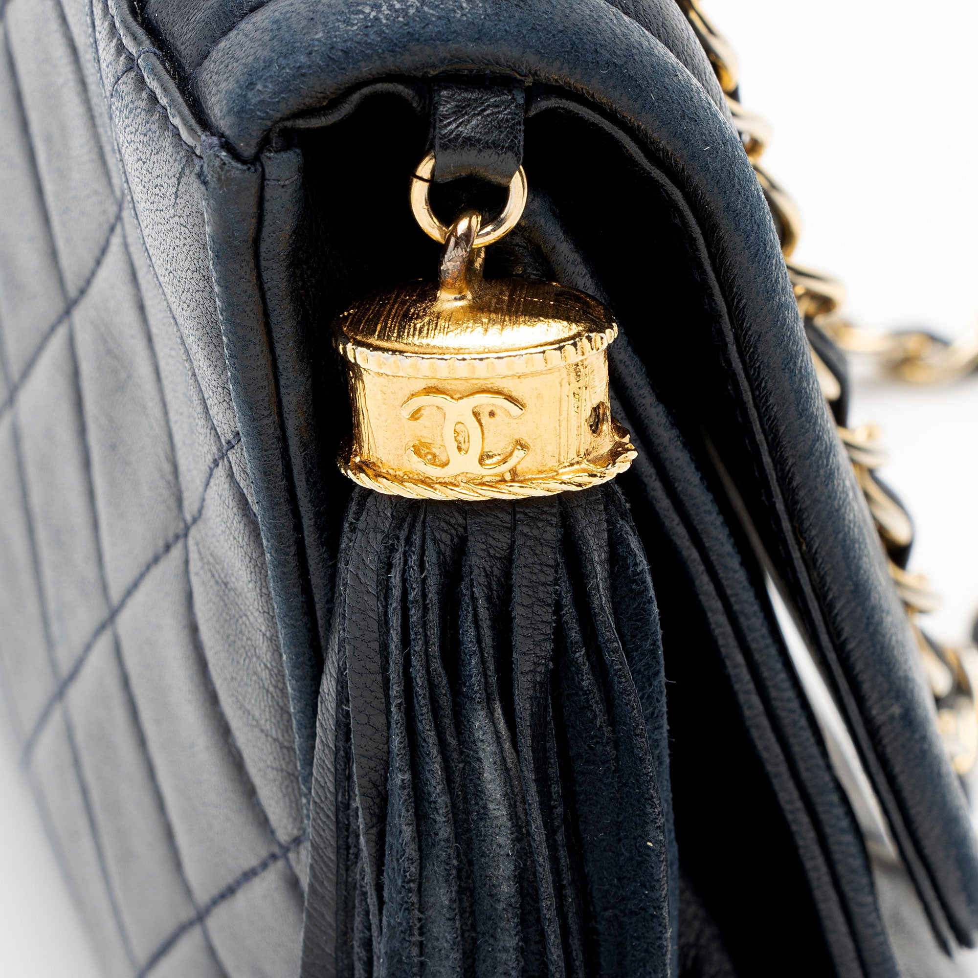 Chanel Vintage Lambskin Tassel Flap Bag