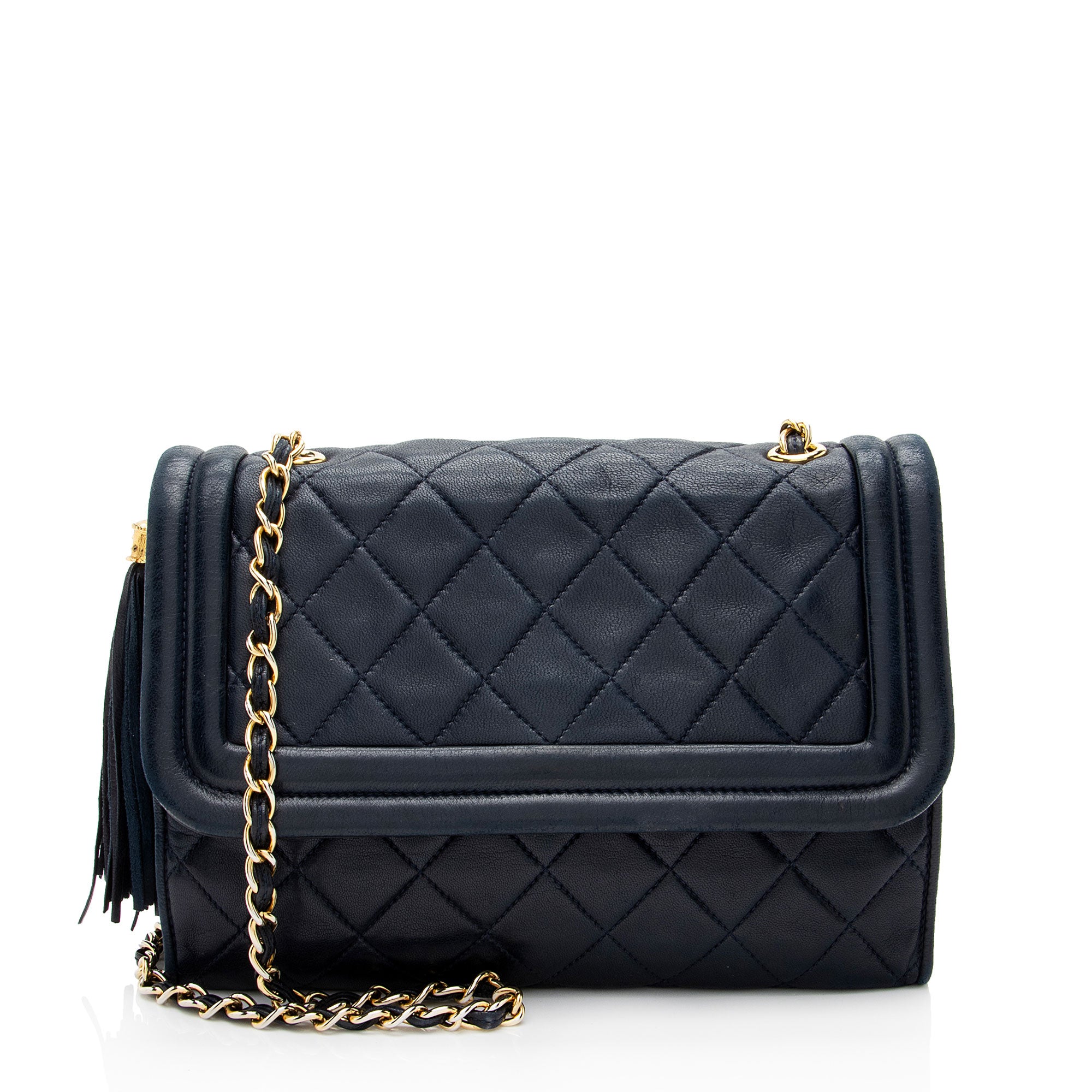 Chanel Vintage Lambskin Tassel Flap Bag
