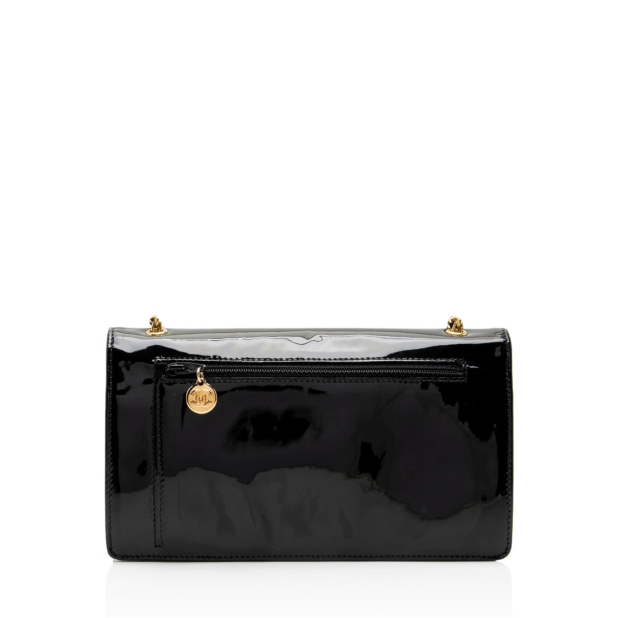 Chanel Vintage Patent Leather CC Wallet on Chain