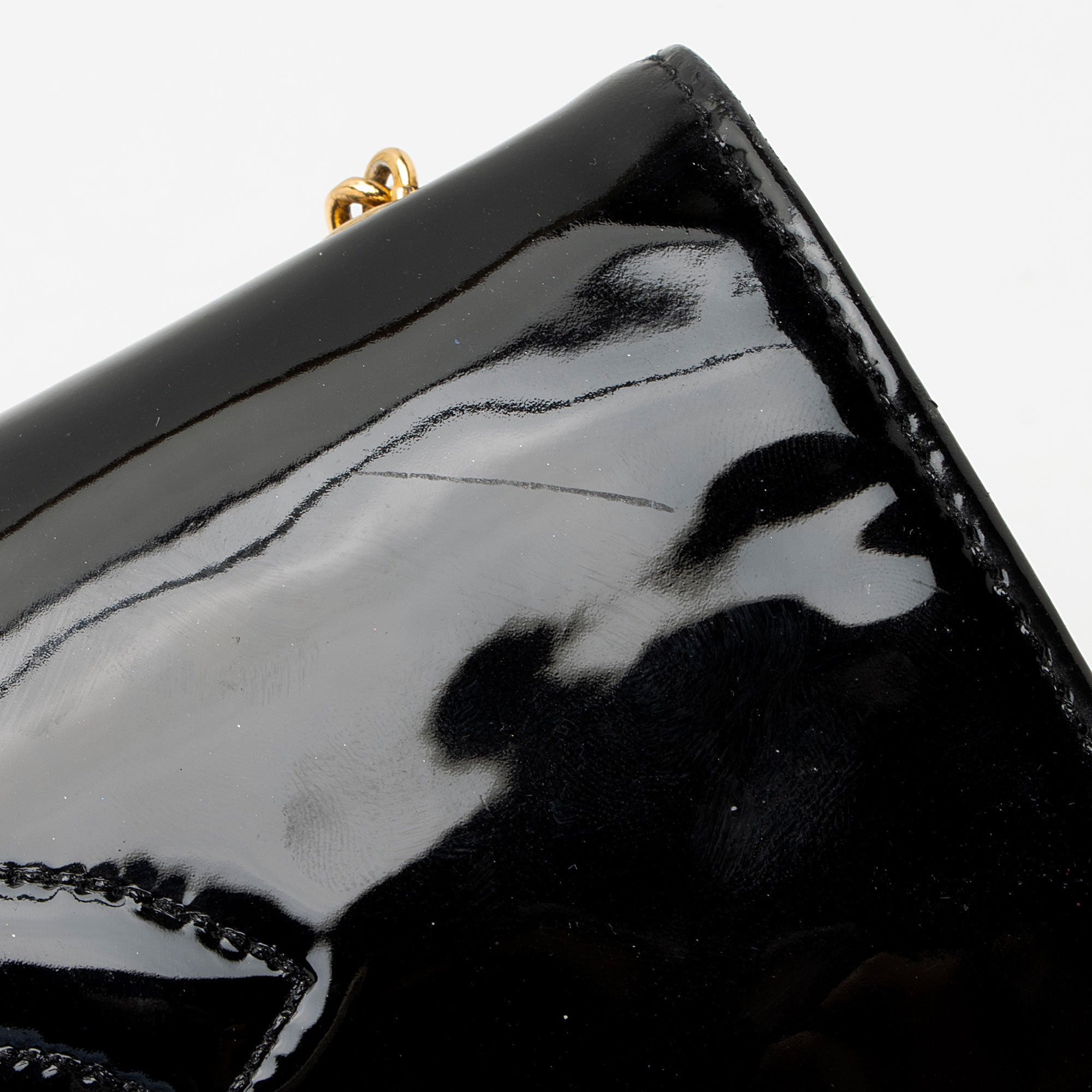 Chanel Vintage Patent Leather CC Wallet on Chain