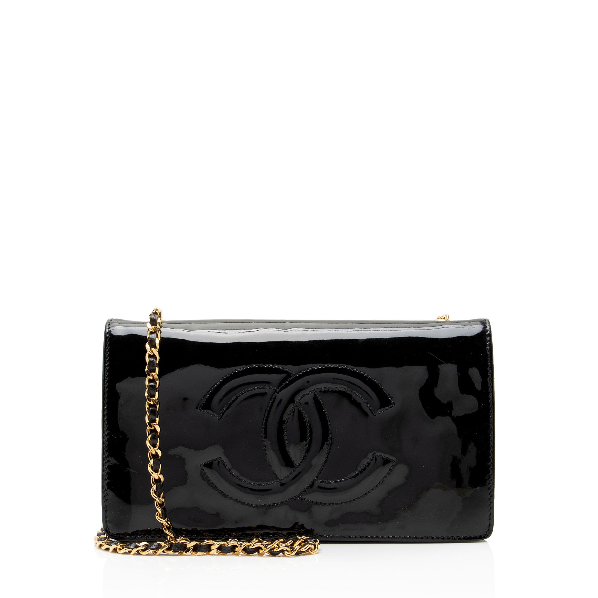 Chanel Vintage Patent Leather CC Wallet on Chain