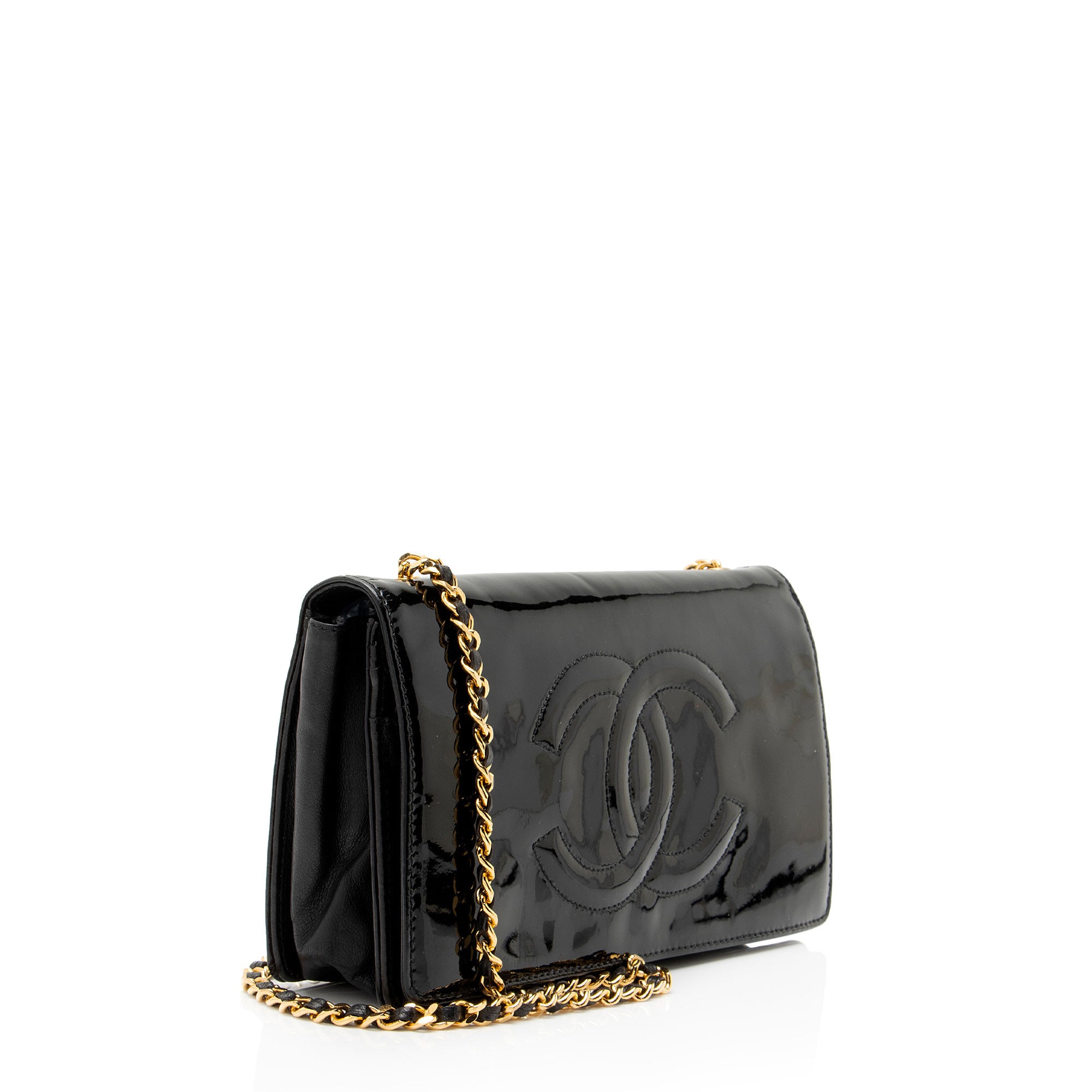 Chanel Vintage Patent Leather CC Wallet on Chain