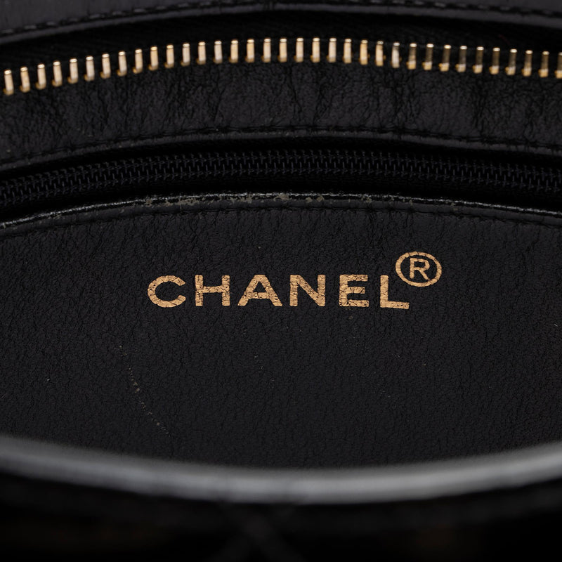 Chanel Vintage Chanel Red Leather x Vinyl Tote Shoulder Bag CC Gold