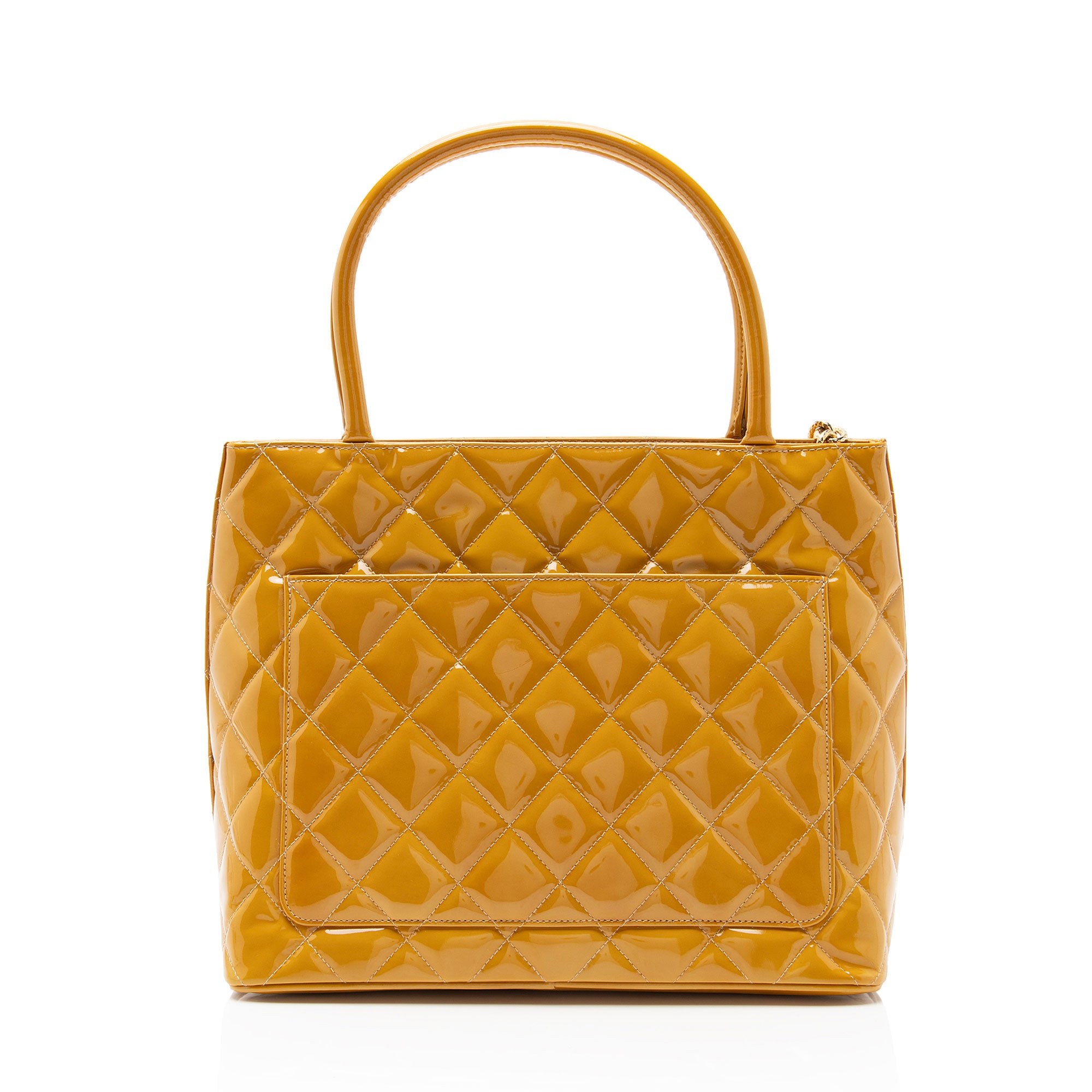 Chanel Vintage Patent Leather Medallion Tote