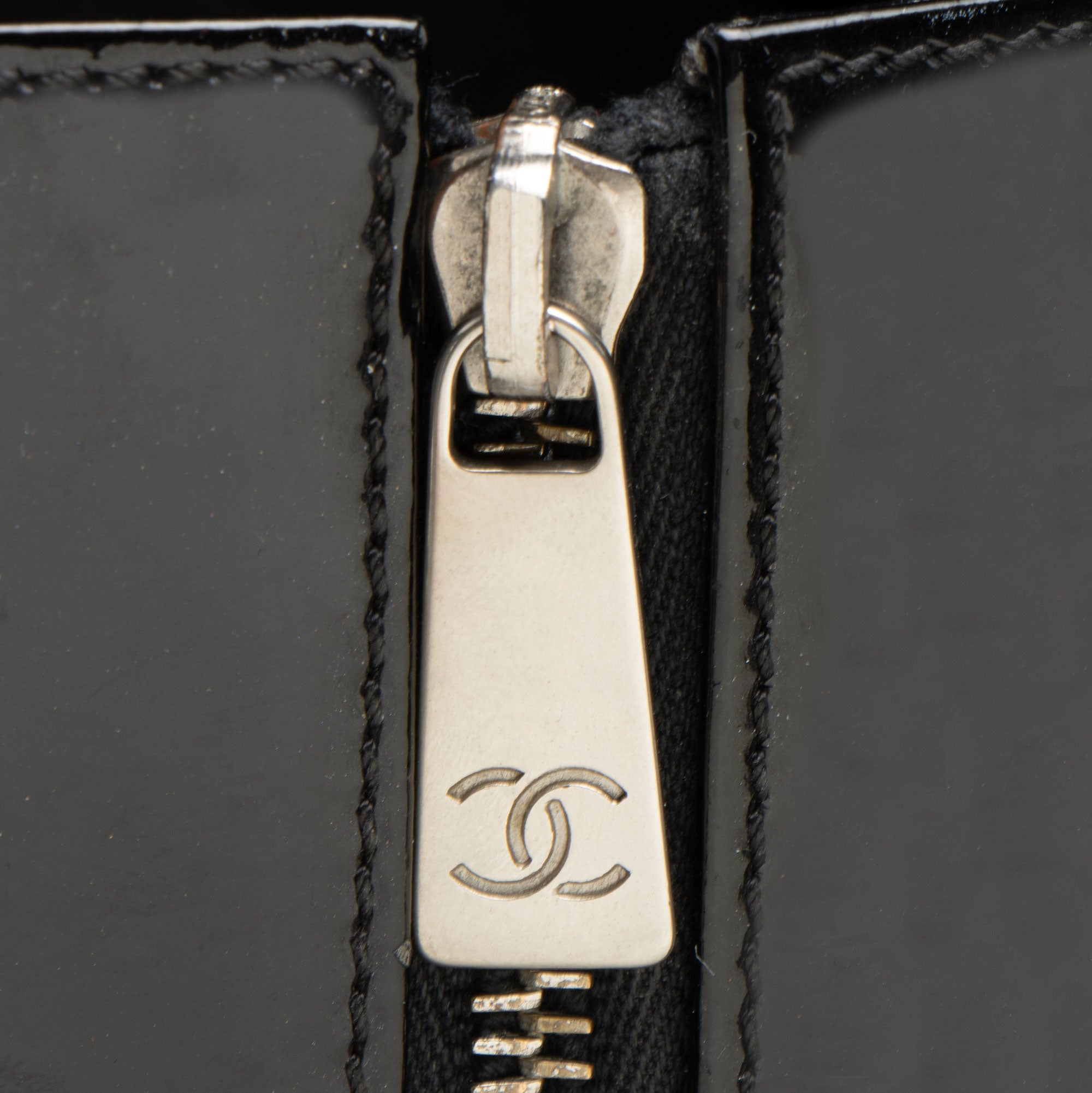 Chanel Vintage Patent Leather Timeless CC Petite Tote