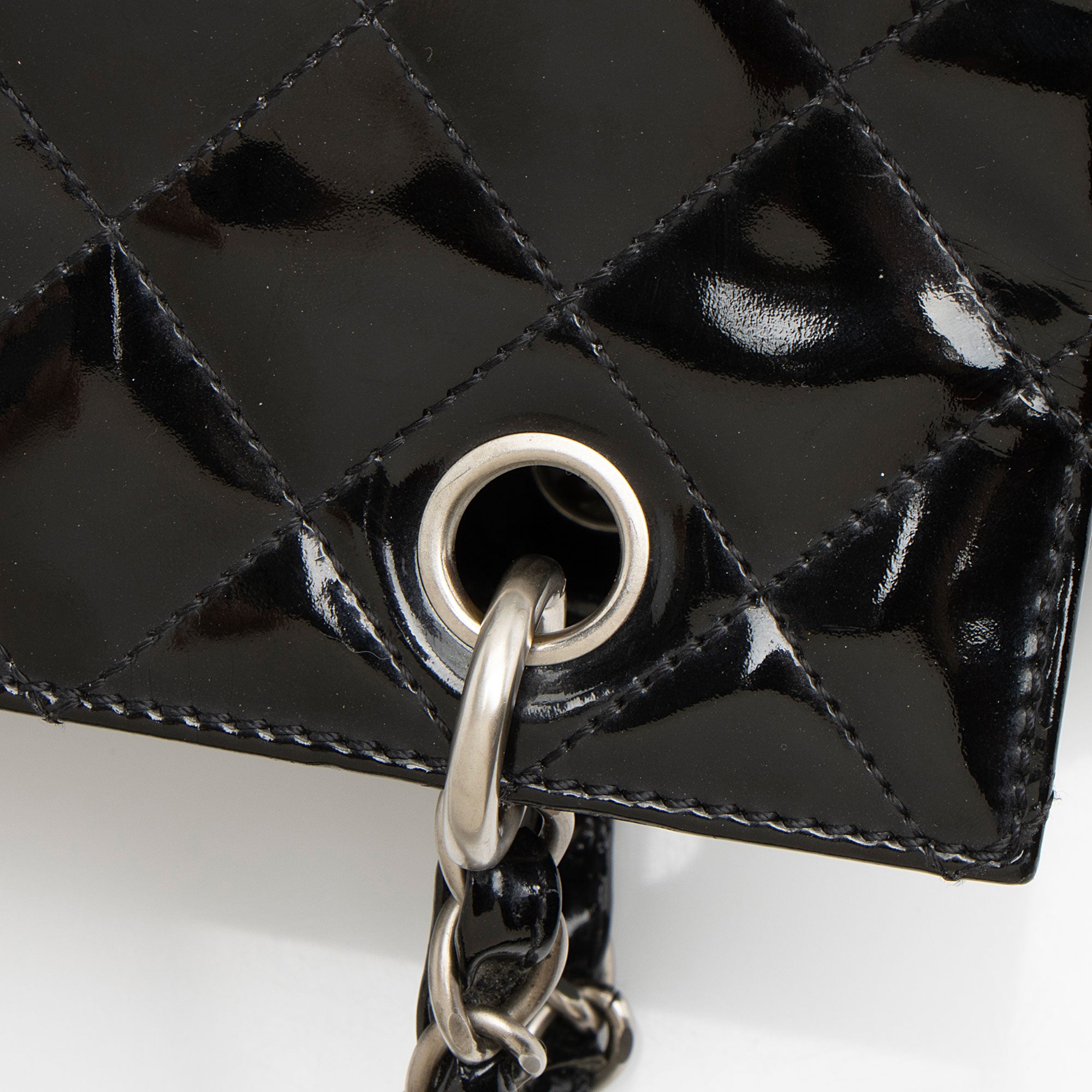 Chanel Vintage Patent Leather Timeless CC Petite Tote