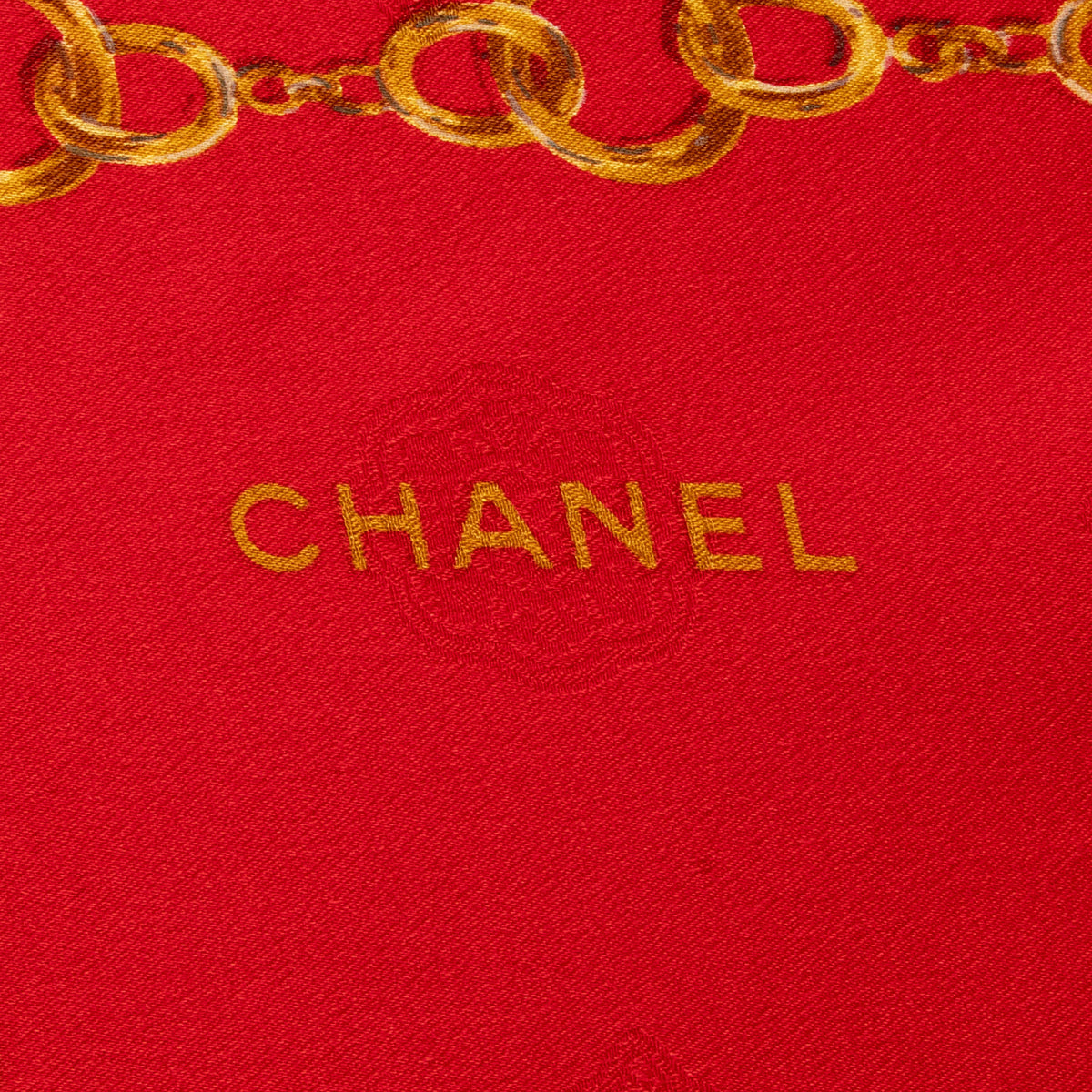 Chanel Vintage Silk Chain 90cm Scarf