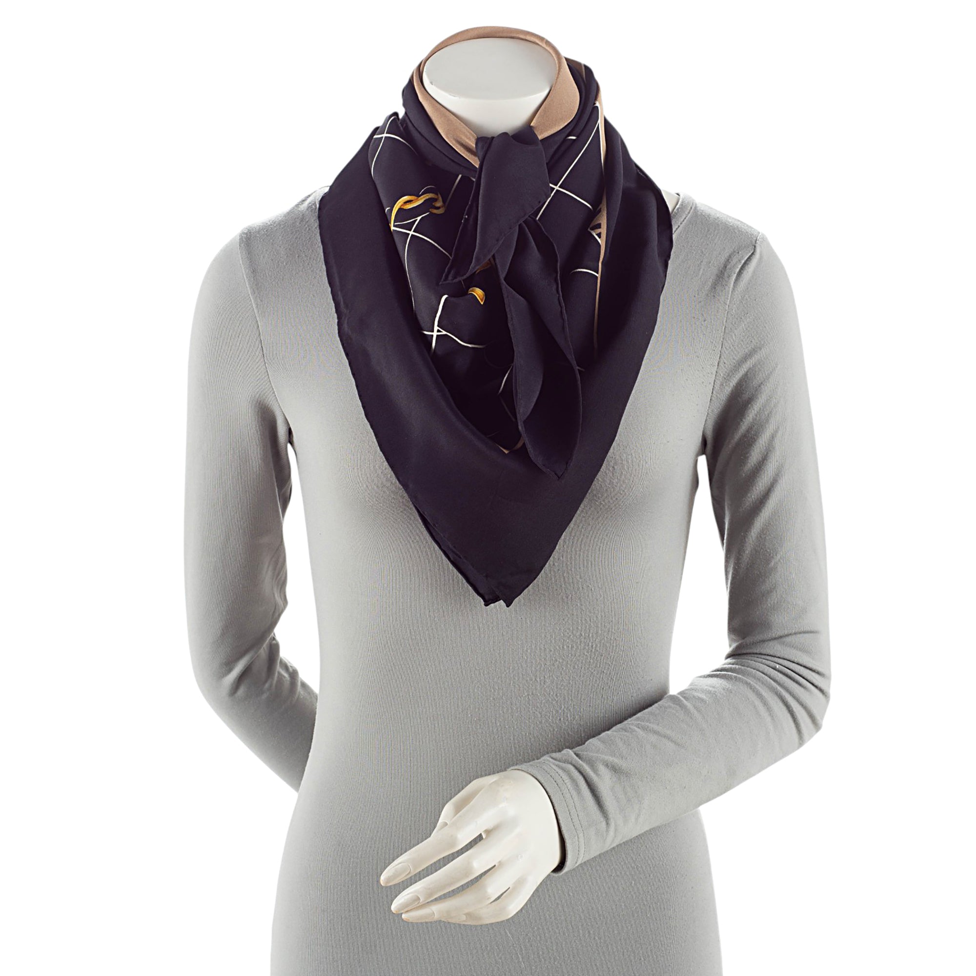 Chanel Vintage Silk Classic Flap Bag 90cm Scarf