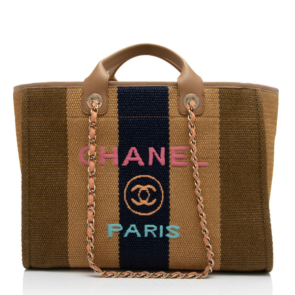 Chanel Woven Straw Deauville Medium Tote (SHF-ZWTbfx)