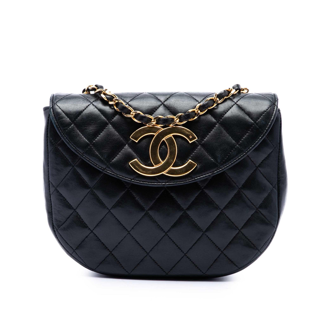 Chanel XL CC Quilted Lambskin Round Flap