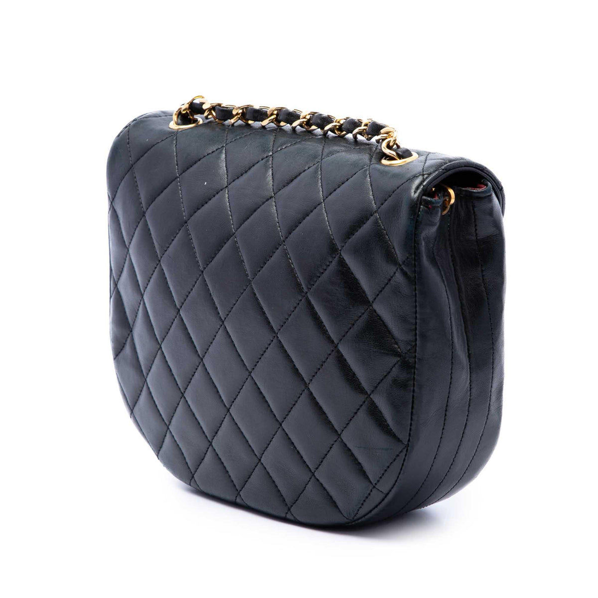 Chanel XL CC Quilted Lambskin Round Flap