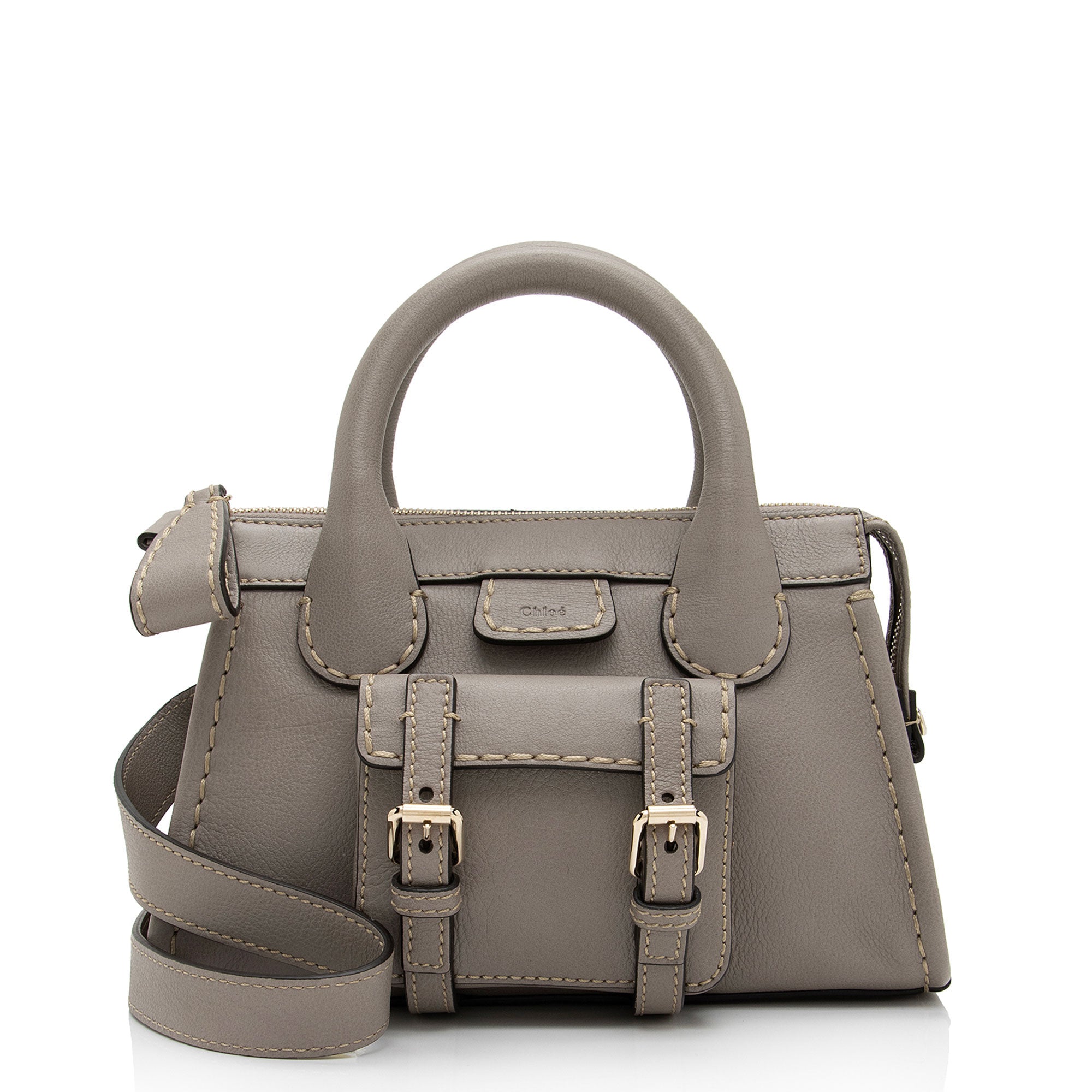 Chloe Buffalo Leather Edith Mini Bag (SHF-bTcFSi)