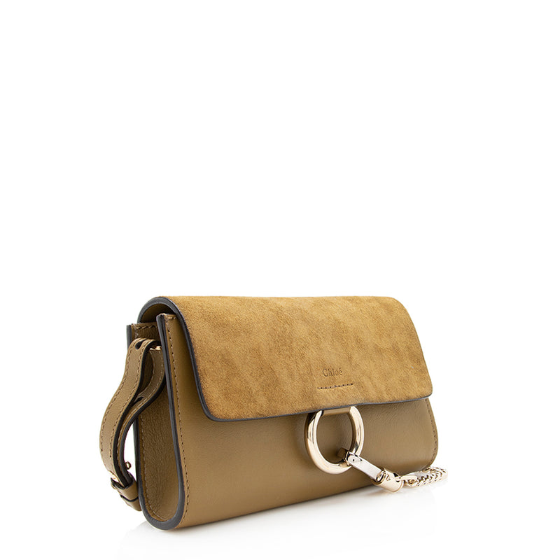 Faye Mini Crossbody bag in Calfskin, Silver Hardware