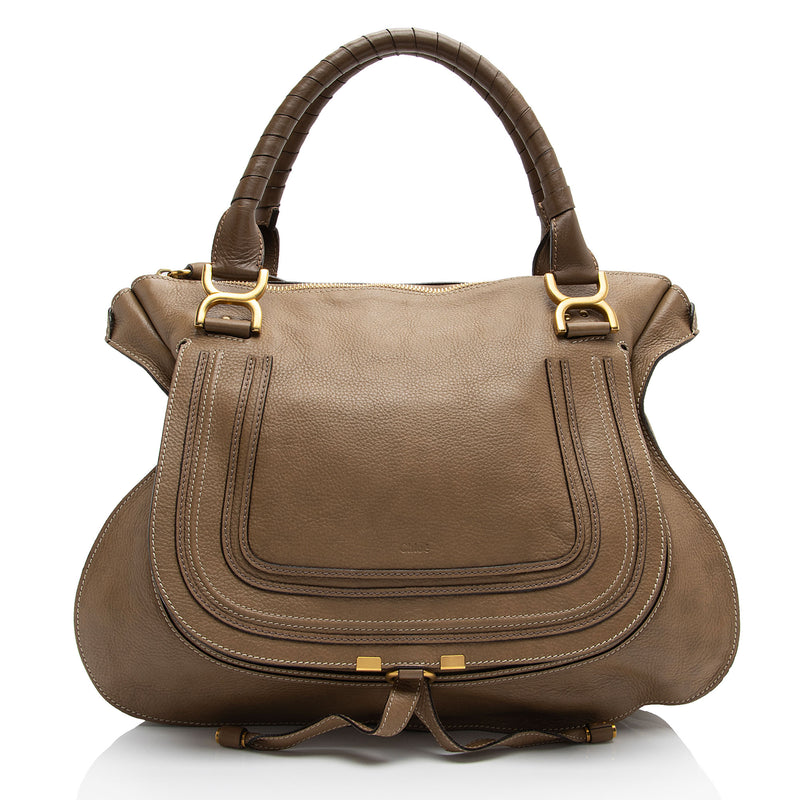 Chloe Leather Marcie Large Satchel (SHF-sZLBMz)